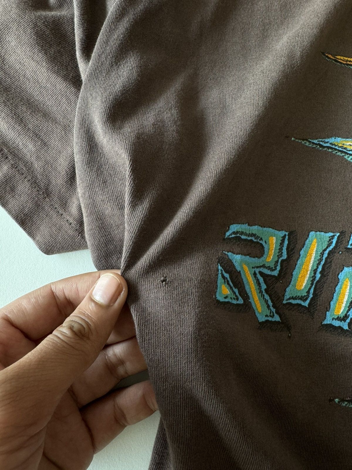 Ripcurl Vtg 90s Ripcurl Brown Single Stitch Tee Size US L / EU 52-54 / 3 - 4 Thumbnail