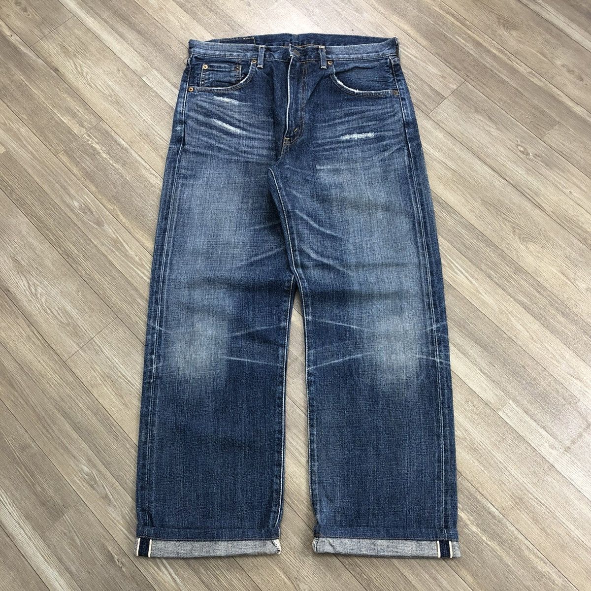 Levi's × Levi's Vintage Clothing 🇯🇵 90’s Vintage Levis 502xx Selvedge Faded Distressed Jeans Size US 33 - 1 Thumbnail