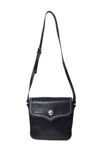 Yves Yves Saint Laurent Yves Old Studded Leather Shoulder Bag