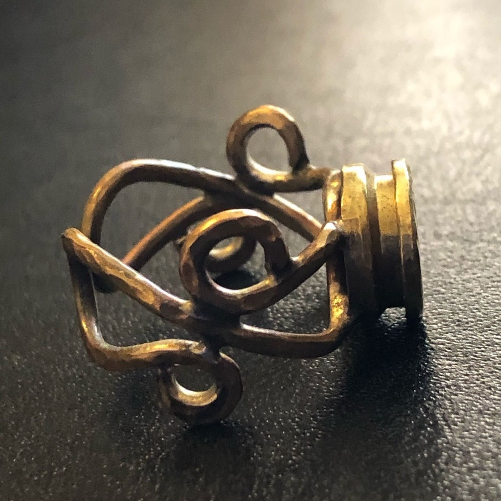 Vintage Vintage handmade hammered brass bullet primer ring Size ONE SIZE - 7 Thumbnail