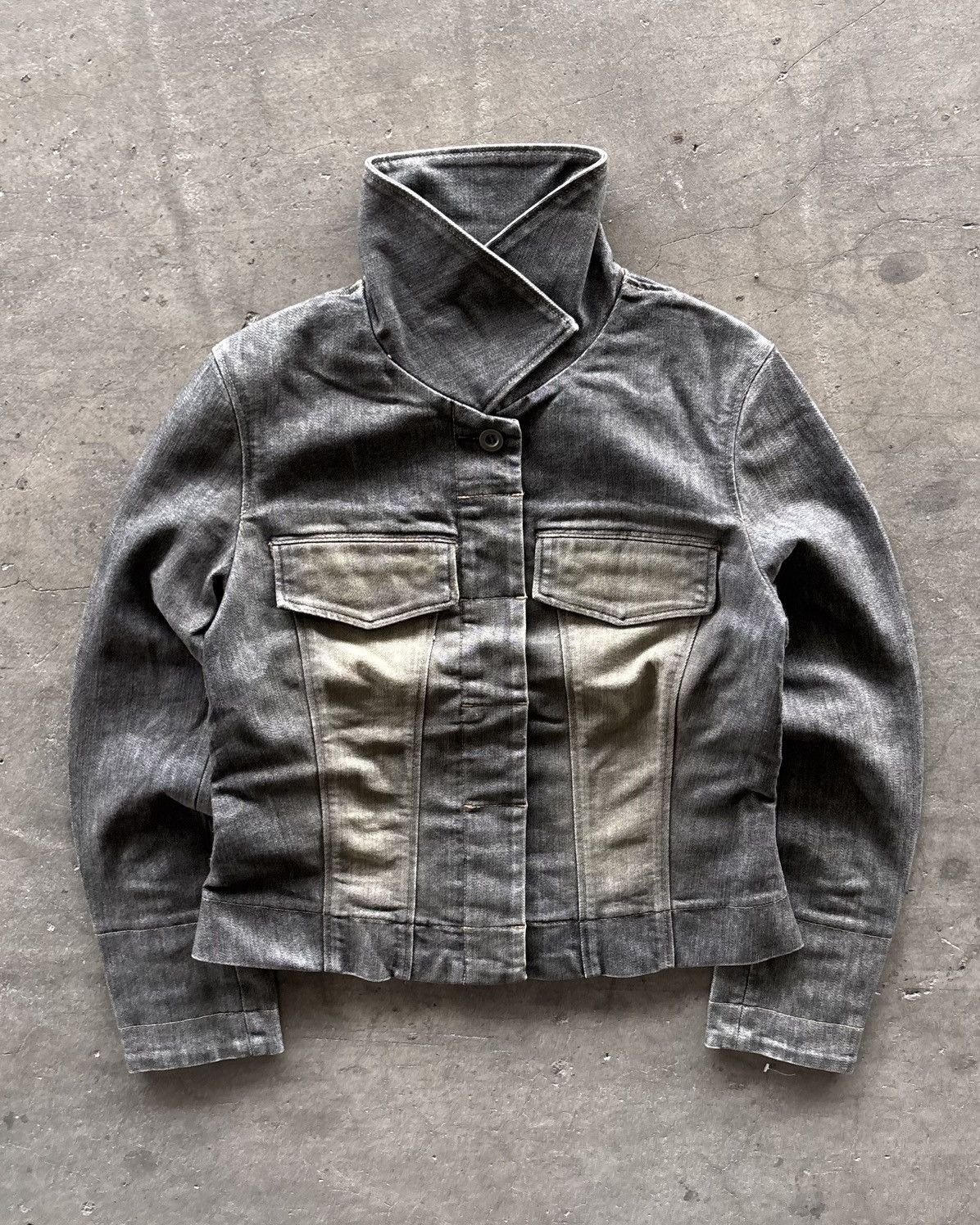 Michel Klein Michel Klen Paris Mud Wash Grey Denim Jacket Size US M / EU 48-50 / 2 - 1 Thumbnail