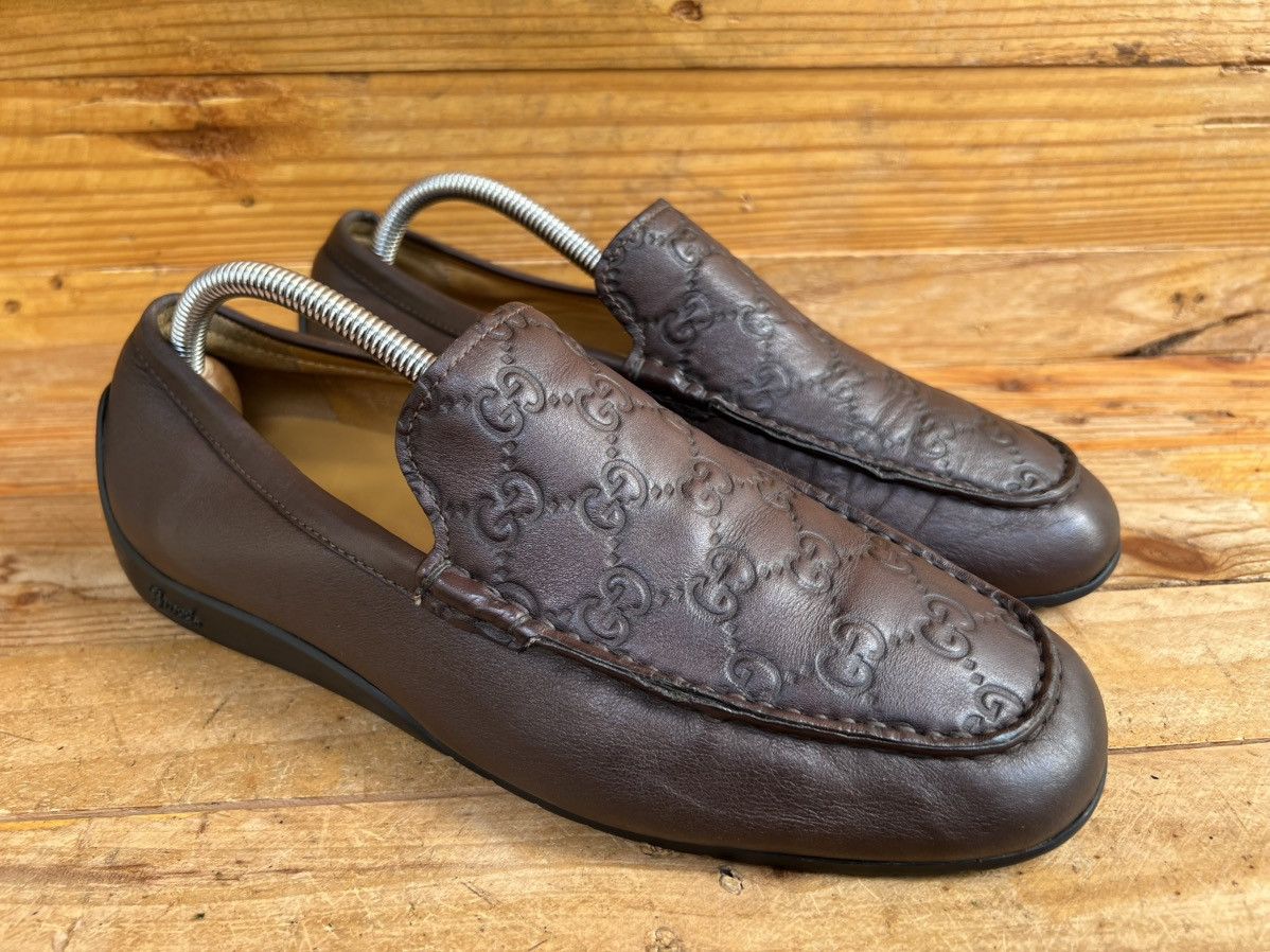 Gucci Men’s San Marino Leather Gg Guccissima Driving Loafers