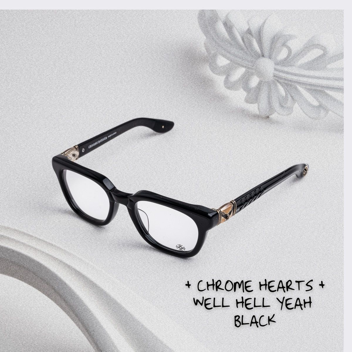 Chrome Hearts CHROME HEARTS WELL HELL YEAH BLACK GLASSES Size ONE SIZE - 1 Thumbnail