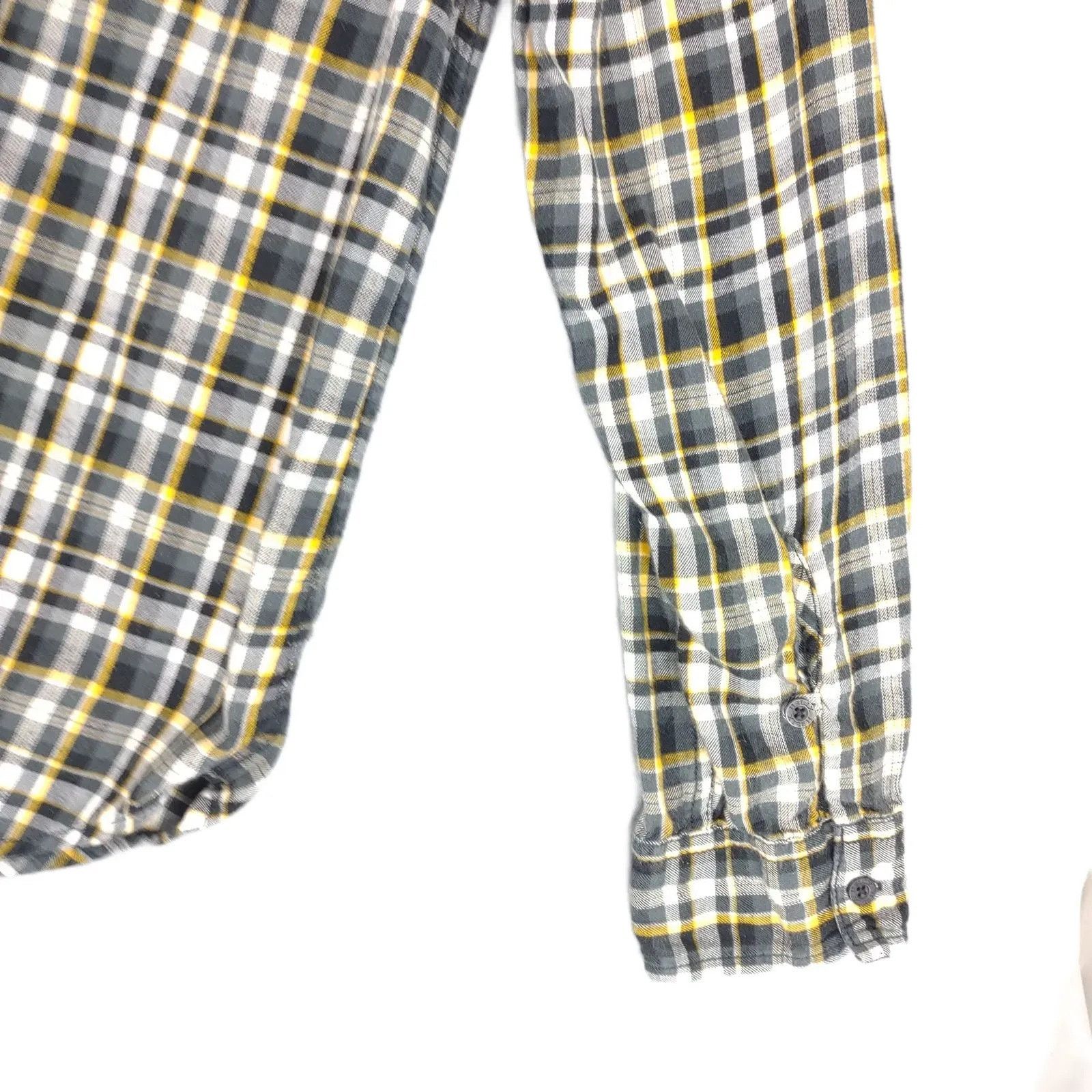 Helix HELIX Black Yellow Plaid Flannel Button Long Sleeve Shirt Size US XL / EU 56 / 4 - 5 Thumbnail