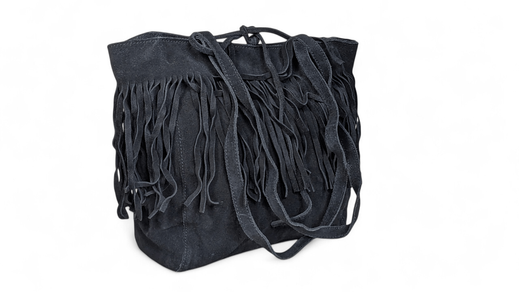 Kurt Geiger Kurt Geiger Black Suede Fringe Shoulder Bag Boho Tassel Size ONE SIZE - 3 Thumbnail