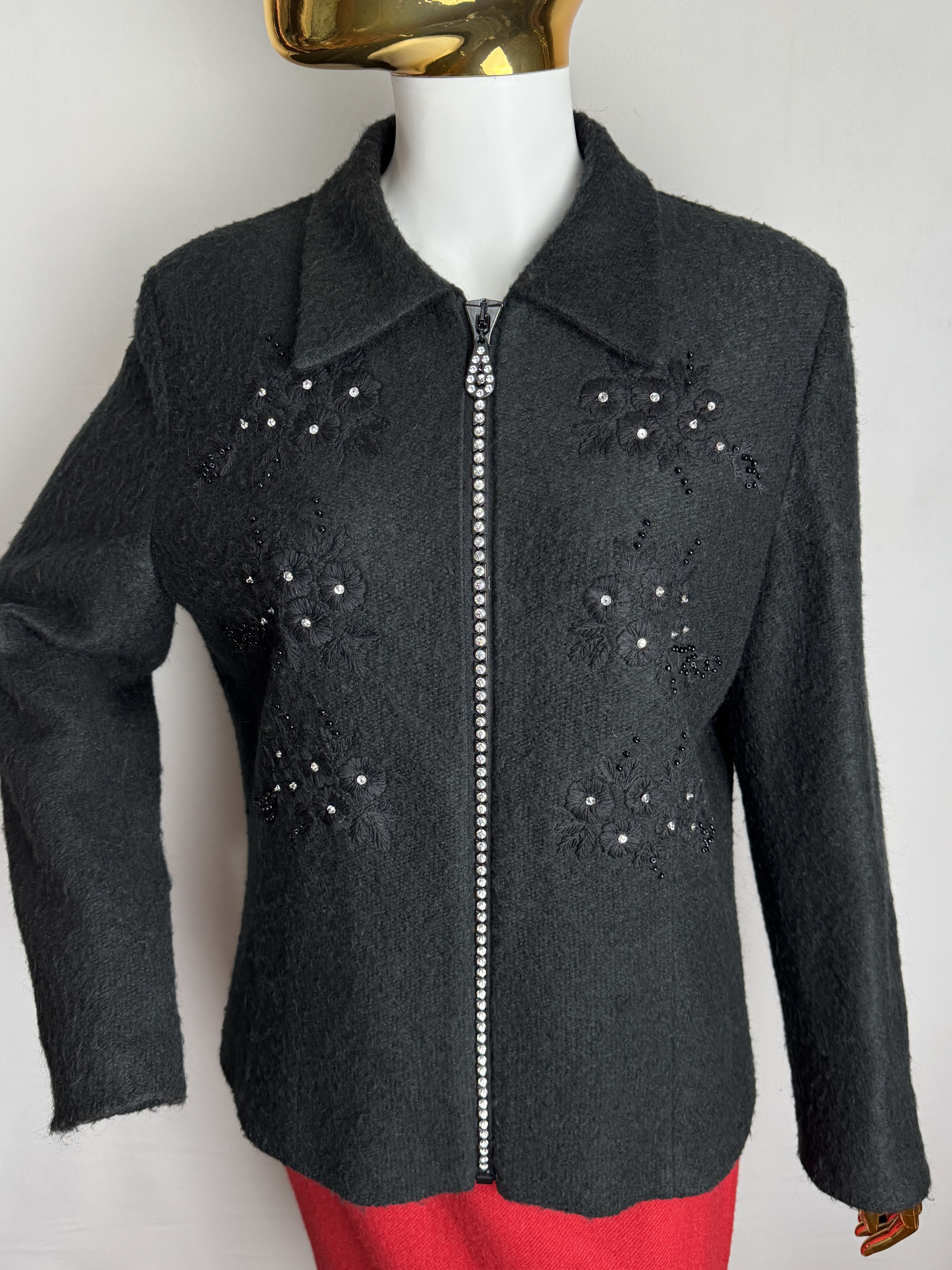 Swarovski Vintage Swarovski embellished women’s wool-mohair jacket Size L / US 10 / IT 46 - 15 Thumbnail