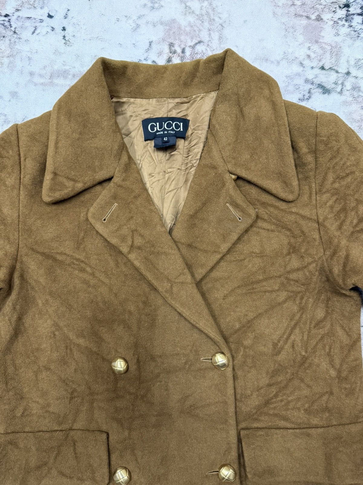 Gucci VINTAGE GUCCI WOOL LONG COATS JACKET BROWN Size M / US 6-8 / IT 42-44 - 10 Thumbnail