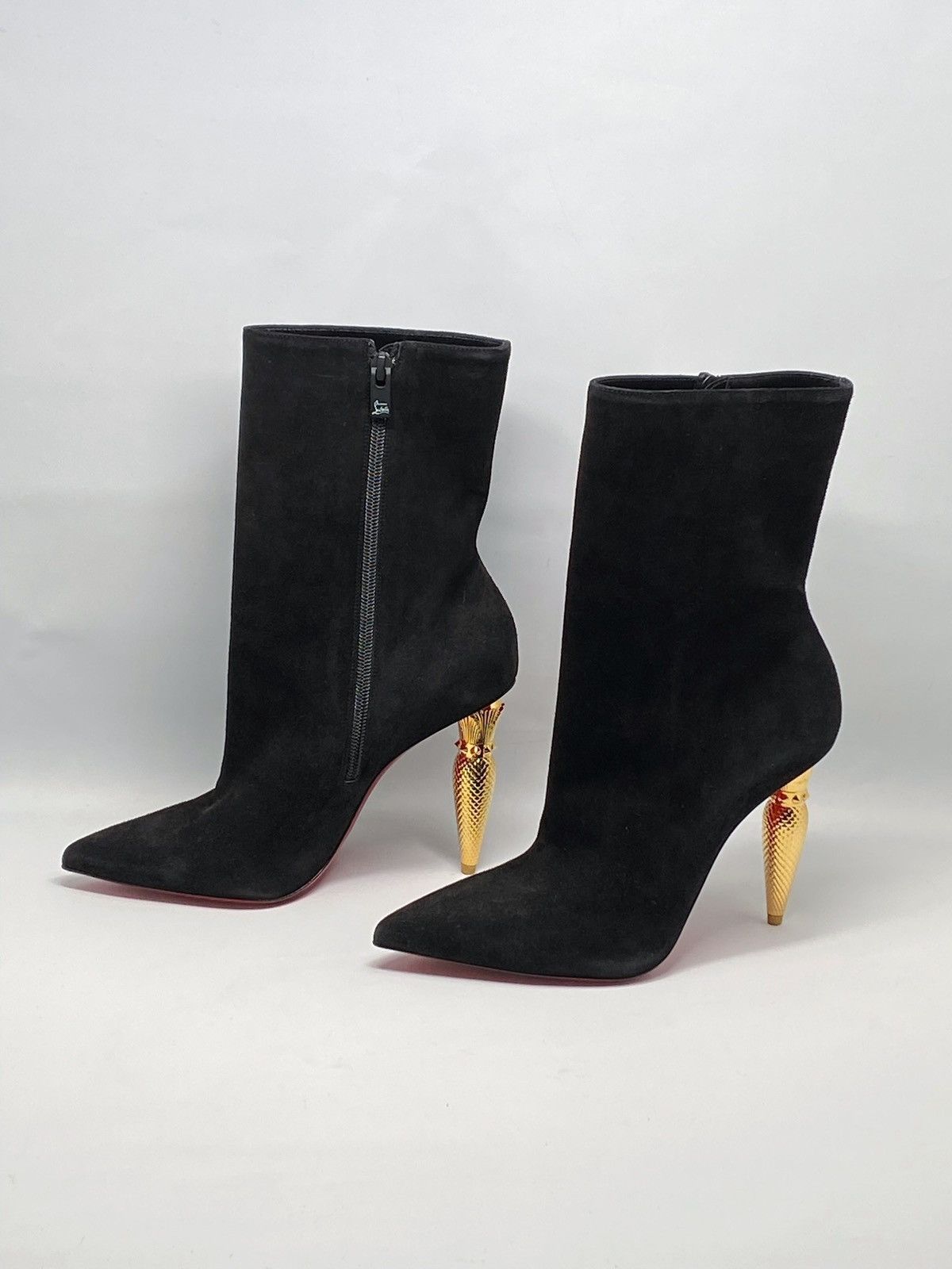 Christian Louboutin Christian Louboutin Lipbooty Suede Bootie size 37.5 Size US 7.5 / IT 37.5 - 1 Thumbnail