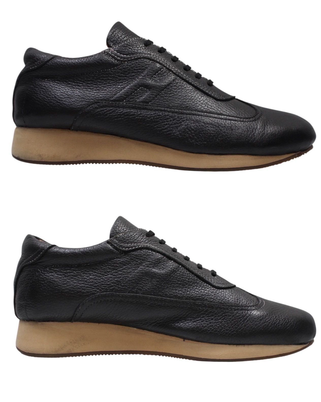 Hermes 1990S HERMÈS PARIS BLACK LEATHER VINTAGE QUICK SNEAKERS Size US 7.5 / EU 40-41 - 2 Thumbnail