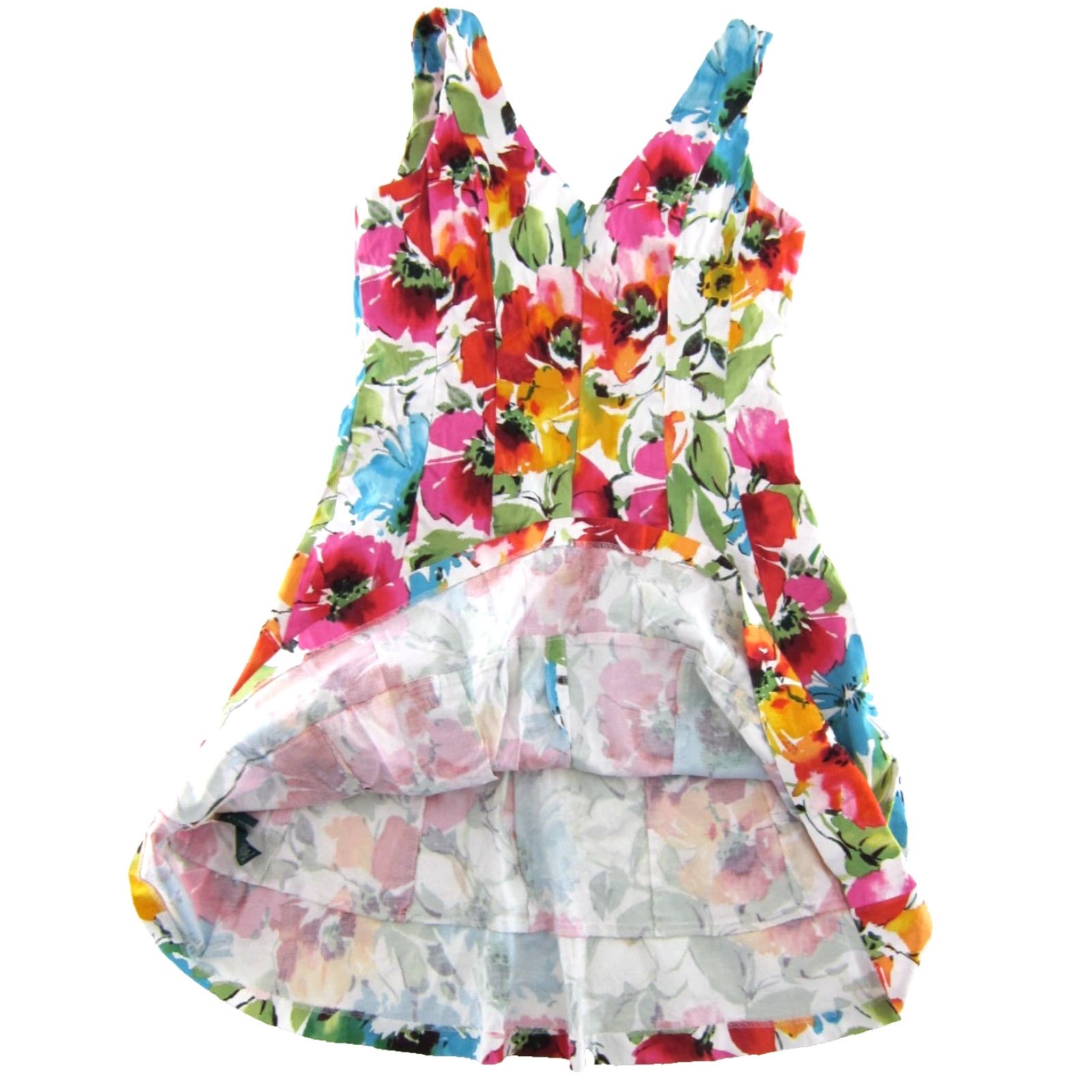 Ralph Lauren Vtg Ralph Lauren Green Label Pink White Green Floral Stretch Tank Sun Dress 14 Size XL / US 12-14 / IT 48-50 - 4 Thumbnail
