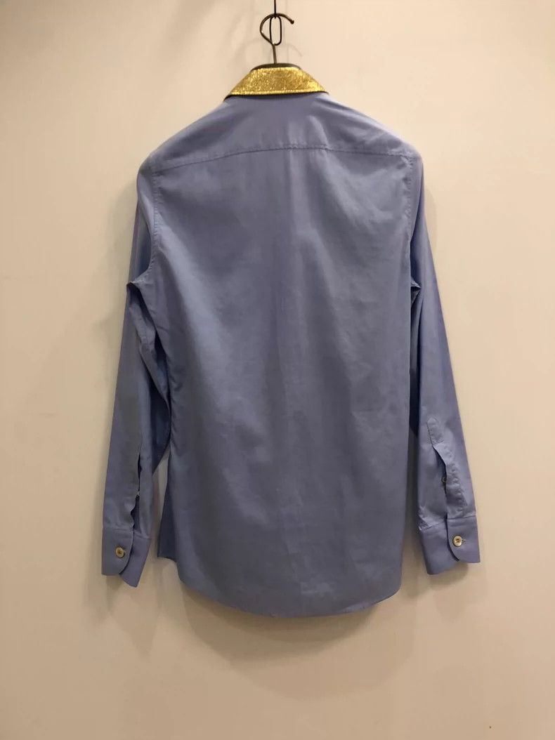 Gucci Gucci Size 38 Casual long-sleeved shirt with lapel gold si Size US XXS / EU 40 - 7 Thumbnail