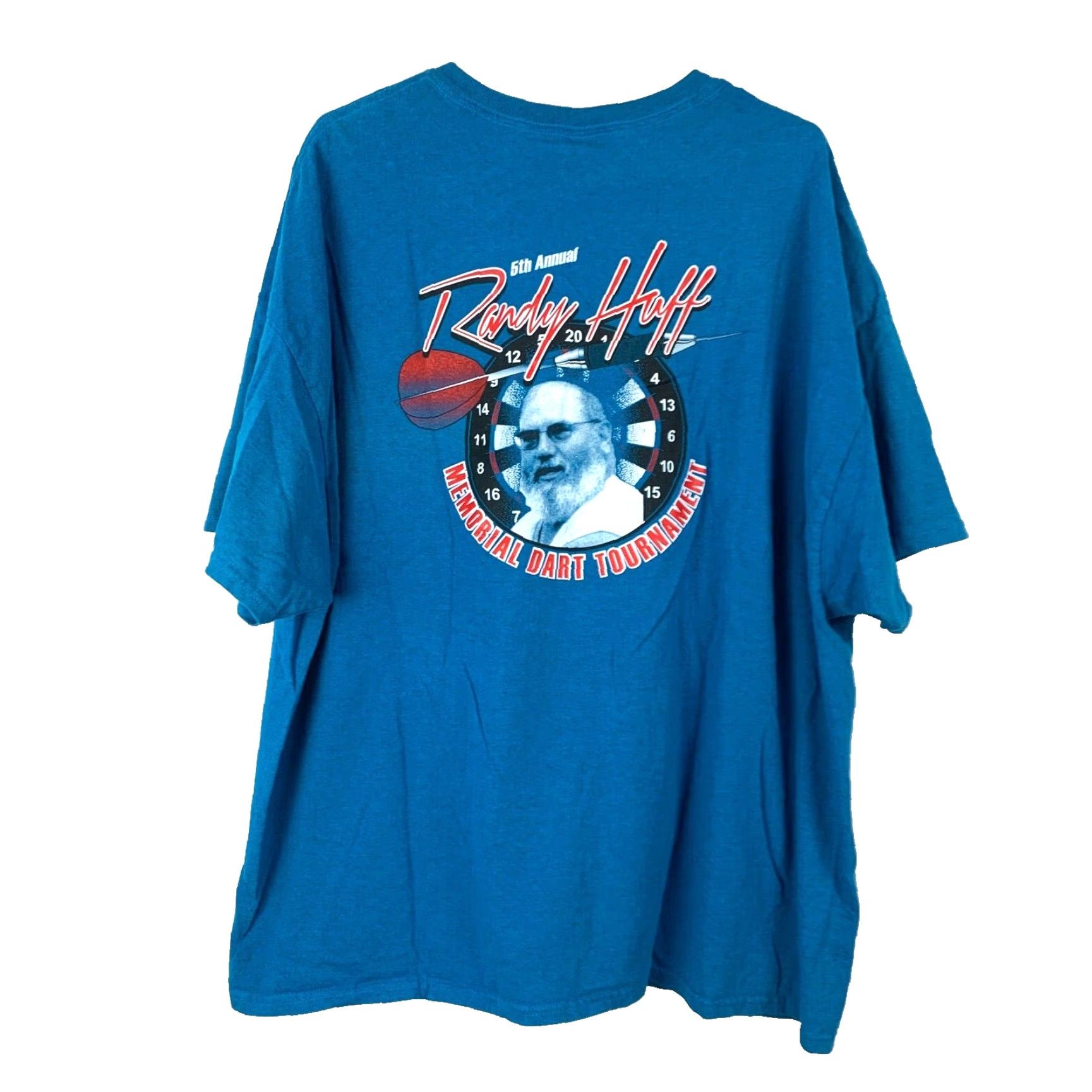 Gildan Horseshoe Bar & Grill Randy Huff Memorial Hays KS Blue Tee T-Shirt 3XL Size US XXL / EU 58 / 5 - 4 Thumbnail