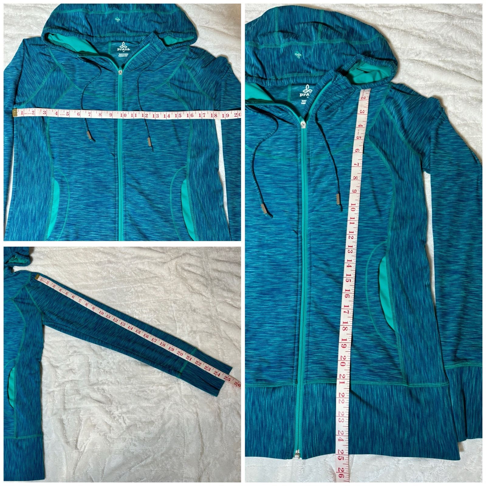 Prana Prana Blue Heather Full Zip Hooded Dragonfly Jacket Size M Size M / US 6-8 / IT 42-44 - 8 Thumbnail