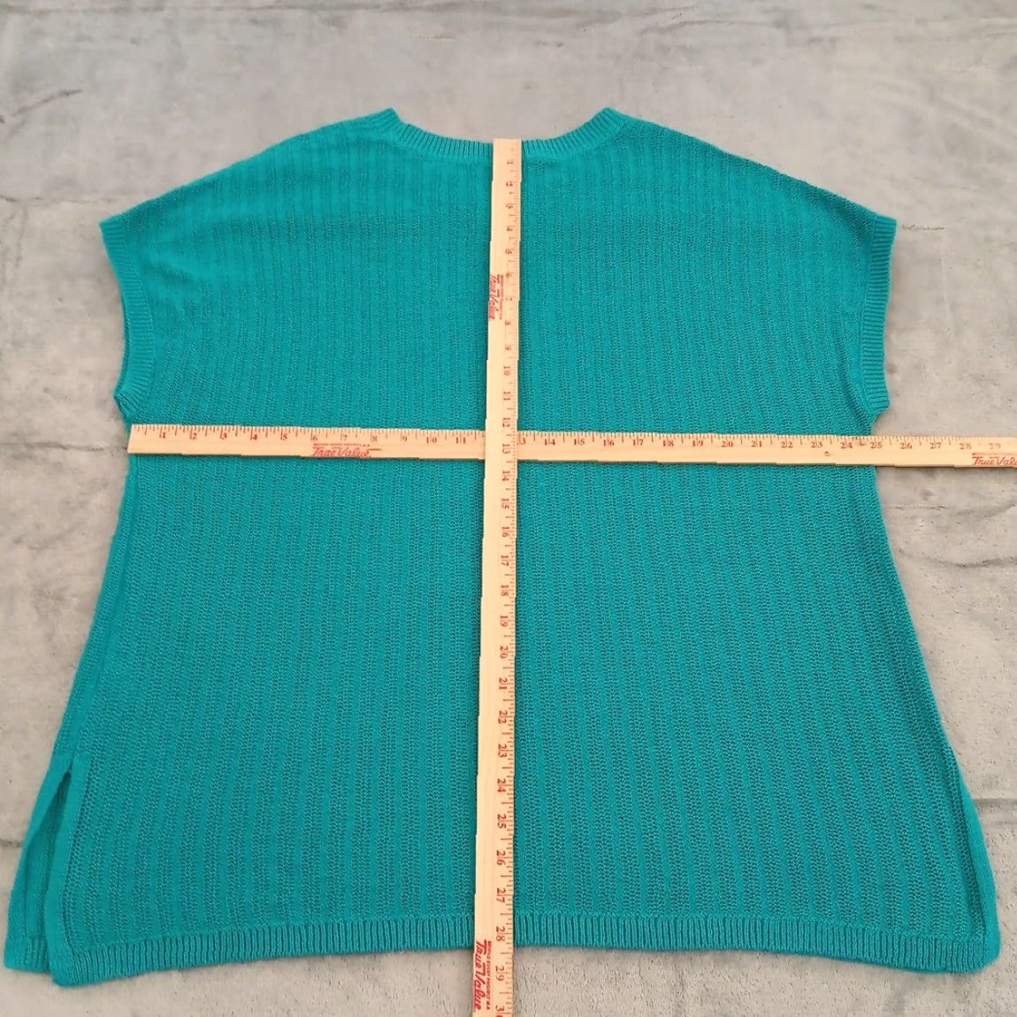 J. Jill J.Jill Wearever Sweater Womens 2X Sleeveless Blue Crew Neck Pullover Knit Cotton Nylon Size XXL / US 16-18 / IT 52-54 - 5 Thumbnail
