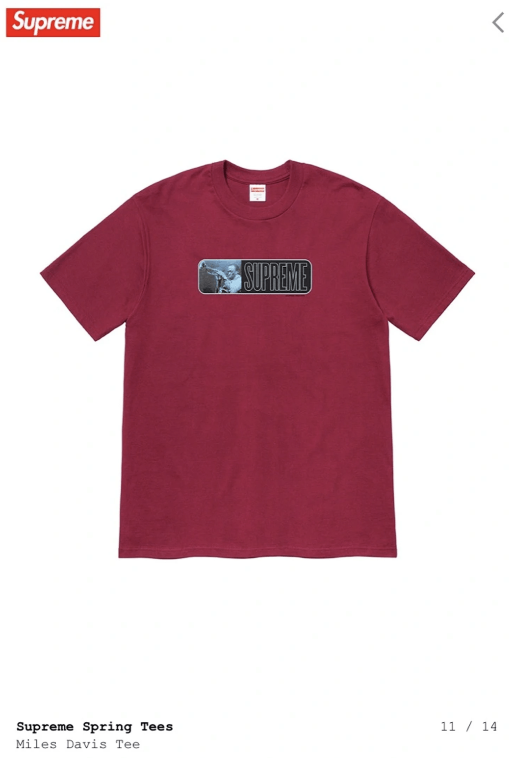 Supreme Miles Davis Tee Size US S / EU 44-46 / 1 - 3 Thumbnail