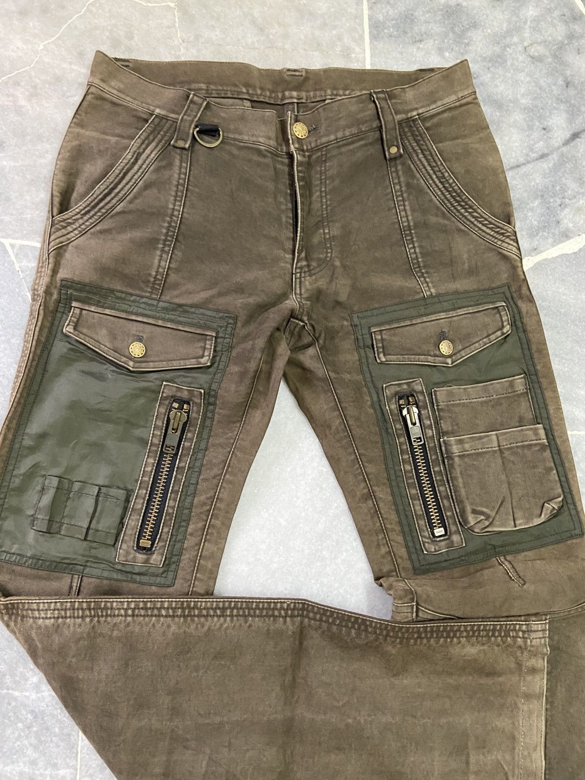 Japanese Brand KENJI ITO Comme Ca Multi Pocket Cargo Zipper Low Rise Pants Size US 32 / EU 48 - 3 Thumbnail