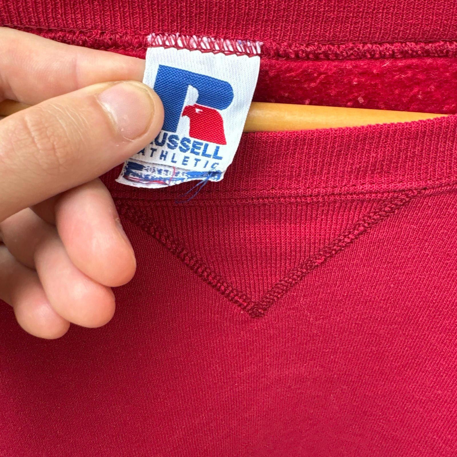 Russell Athletic Vintage red Russell Sweatshirt crewneck Size US XL / EU 56 / 4 - 2 Thumbnail
