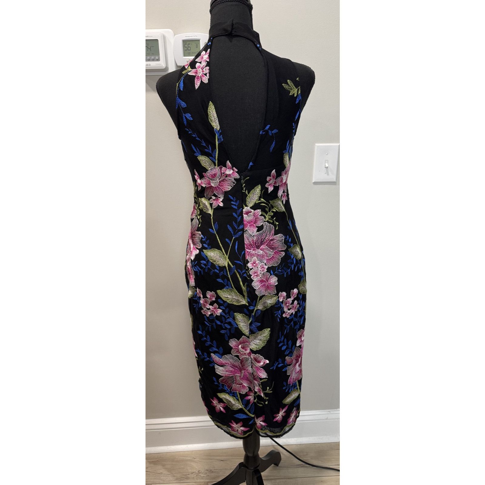 Nicole Miller Whimsigoth Cottagecore Nicole Miller Floral Dress Black 2 Size XS / US 0-2 / IT 36-38 - 3 Thumbnail