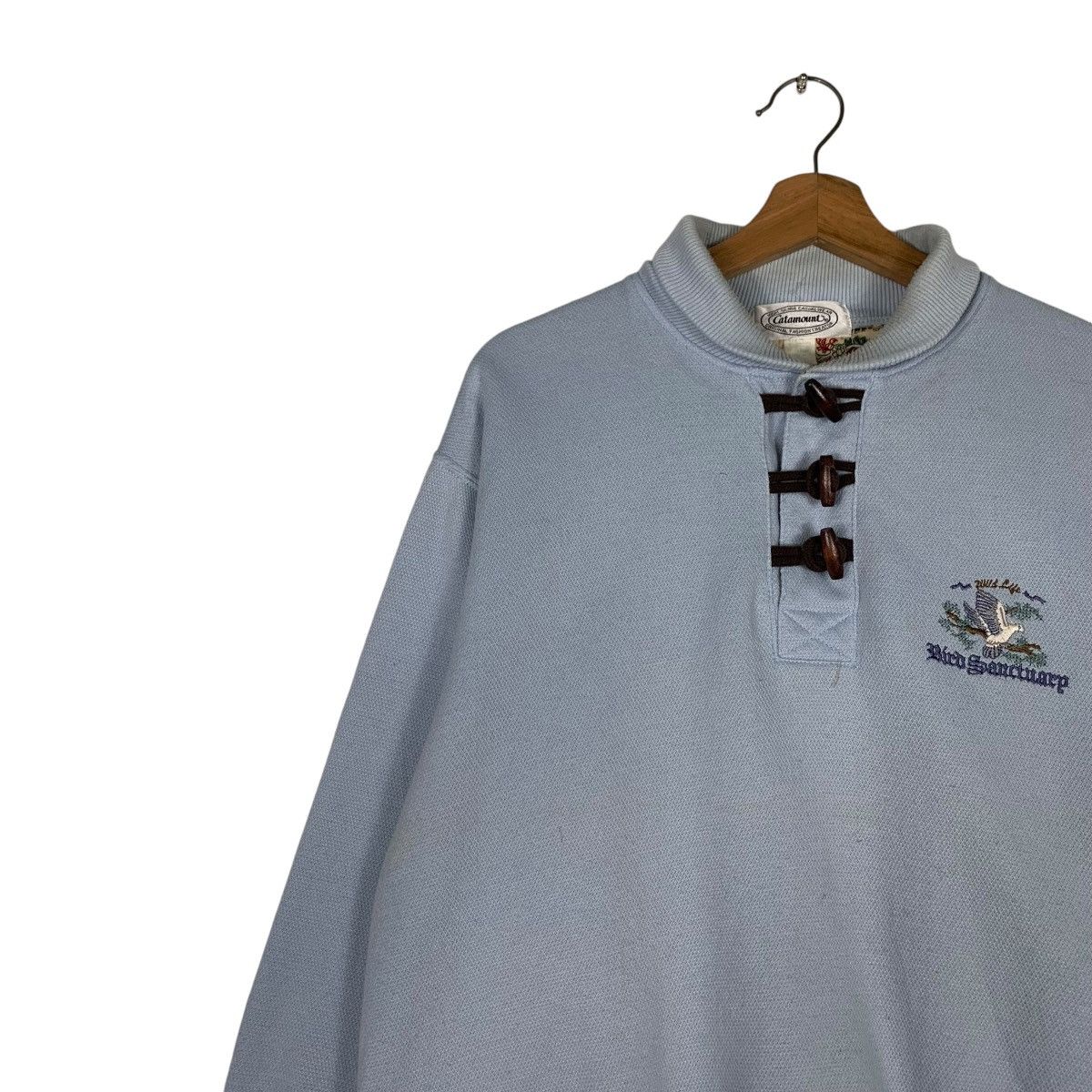 Vintage CATAMOUNT Bird Sanctuary Logo Polo Sweatshirt #1414-C64 Size US L / EU 52-54 / 3 - 6 Thumbnail