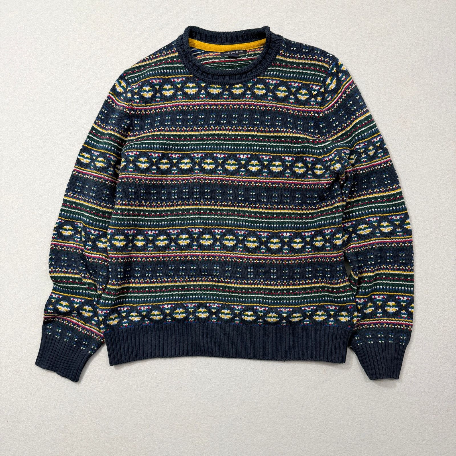 Lands' End Lands End Fair Isle Roll Neck Sweater Men's Medium Geometric Size US M / EU 48-50 / 2 - 1 Thumbnail
