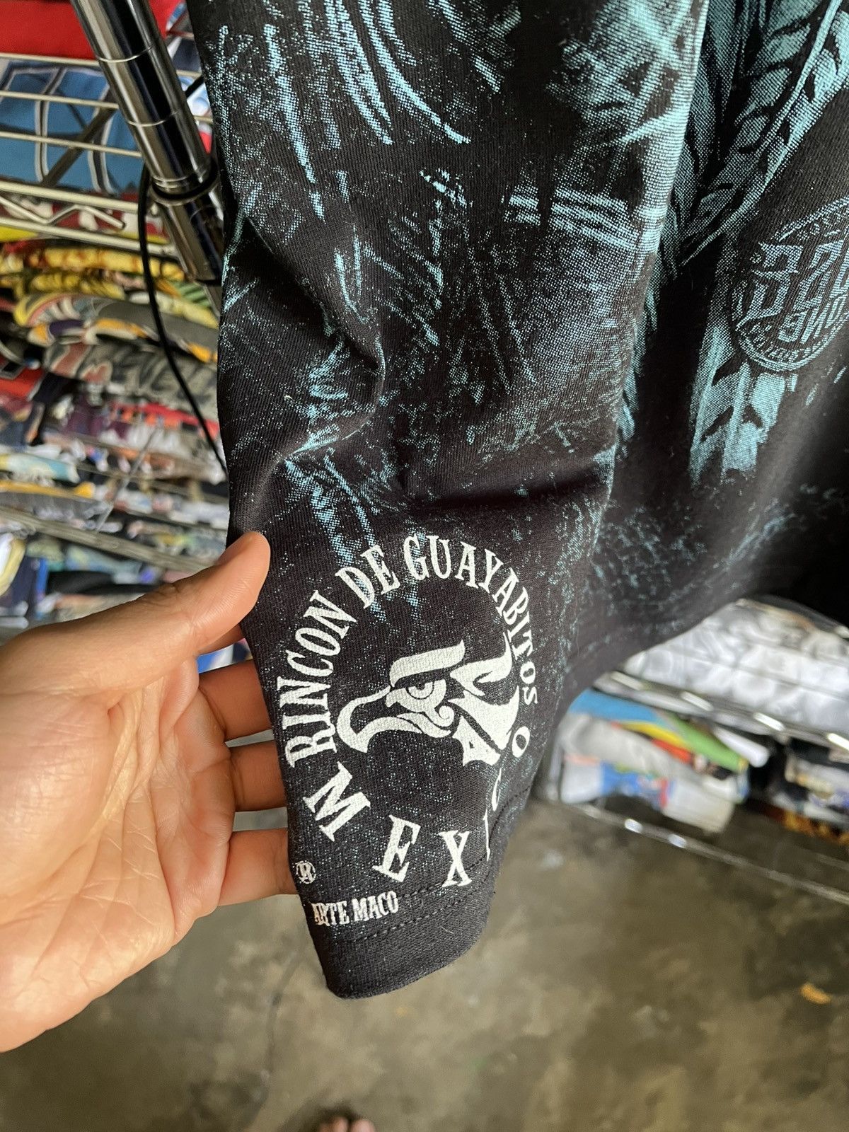 Vintage Y2K Native American Skull All Over Print Culture Tee Size US XL / EU 56 / 4 - 4 Thumbnail