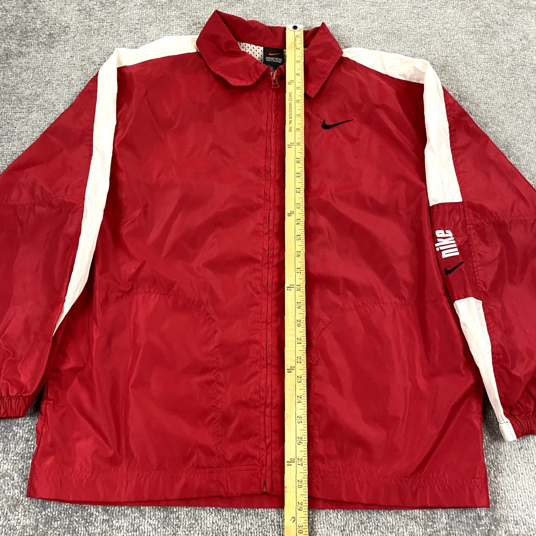 Nike VINTAGE Nike Jacket Womens XL Red White Full Zip Windbreaker 90s Track Windbreaker Size XL / US 12-14 / IT 48-50 - 5 Thumbnail