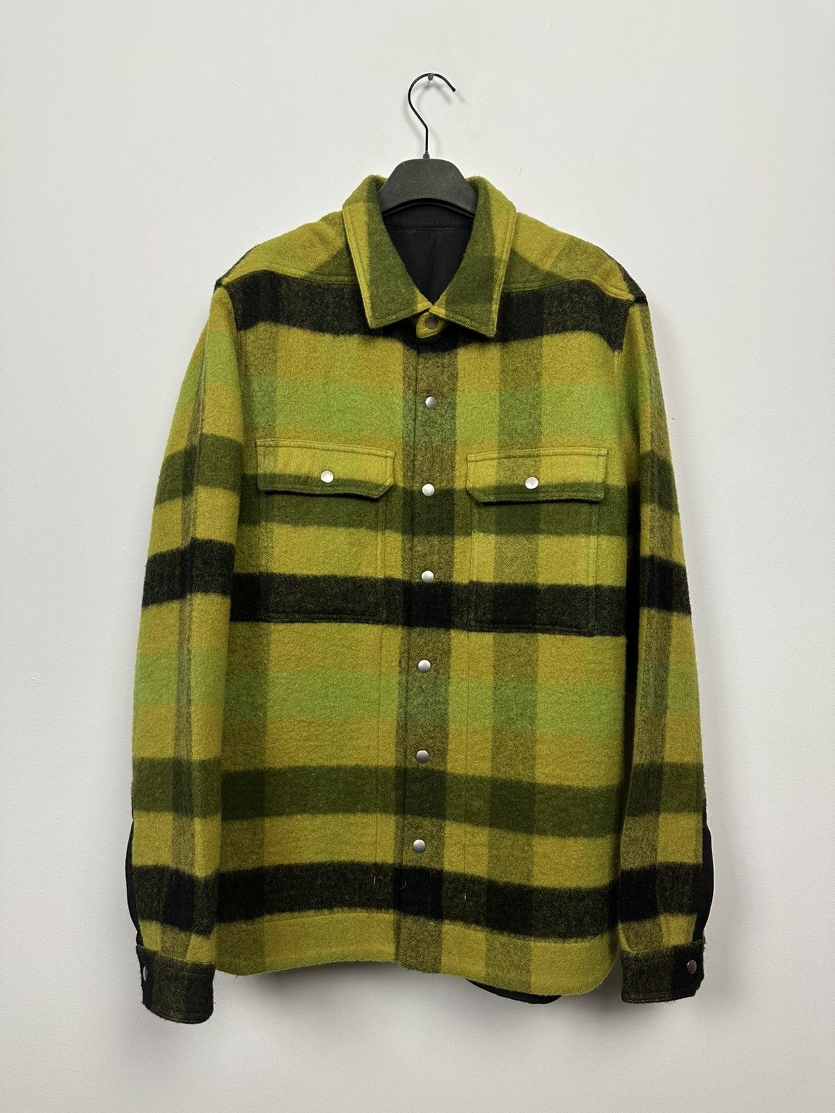 Rick Owens FW23 ‘LUXOR’ Acid Plaid Overshirt Size US L / EU 52-54 / 3 - 1 Thumbnail
