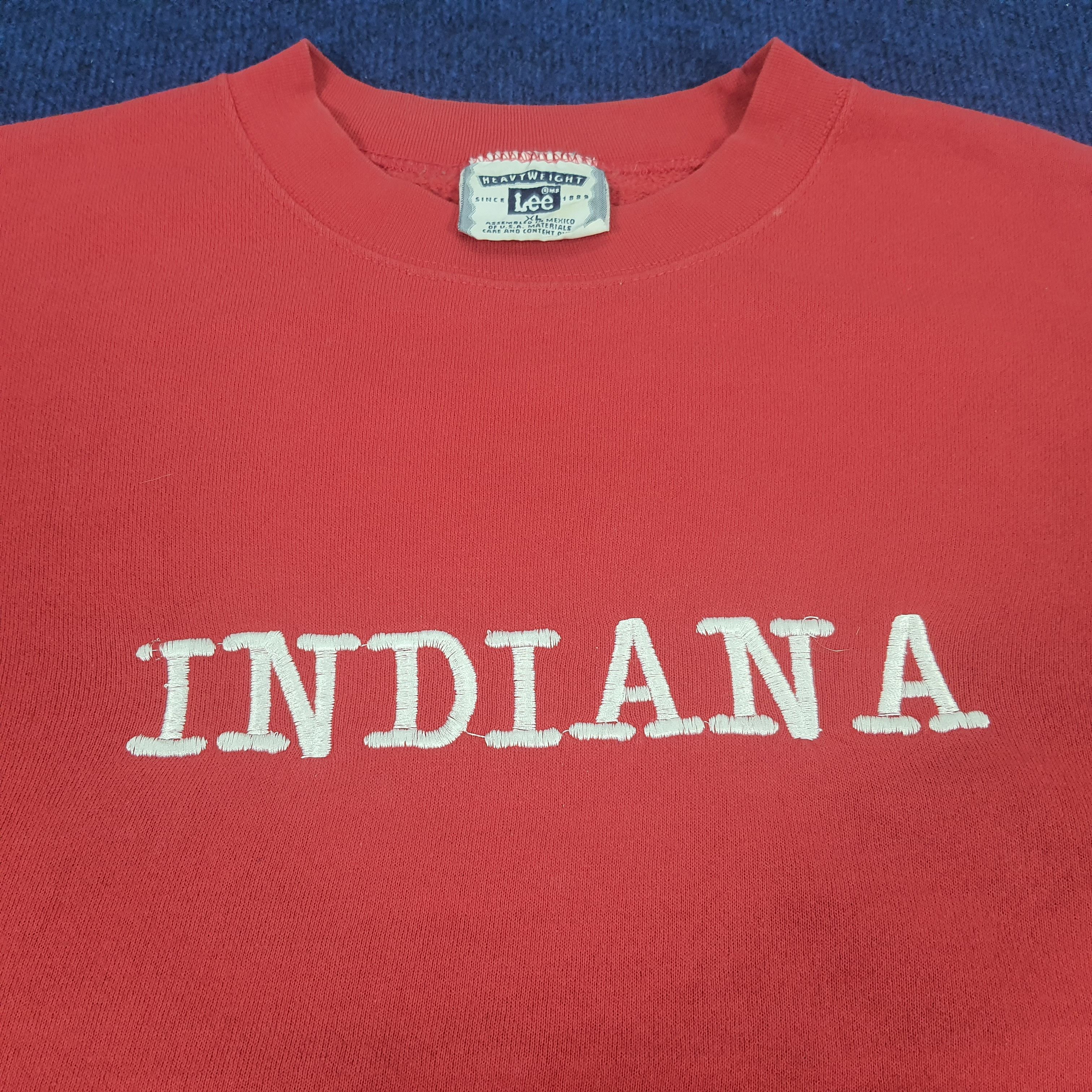 Lee × Vintage Vintage Indiana Spell Out Embroidered Spell Out Sweatshirt Size US XL / EU 56 / 4 - 2 Thumbnail