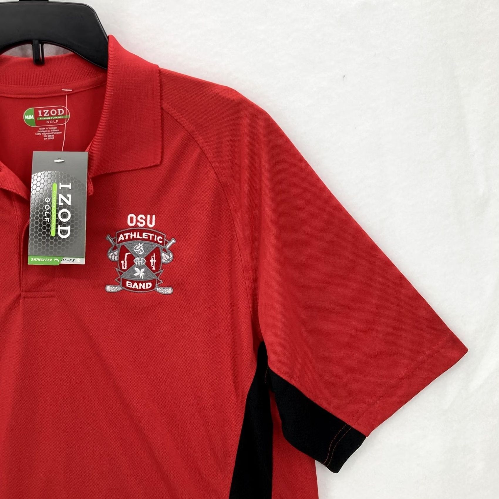 Izod IZOD Polo Shirt Mens M Red Black OSU Athletic Band Stretch Performance Golf Shirt Mens Size US M / EU 48-50 / 2 - 2 Thumbnail