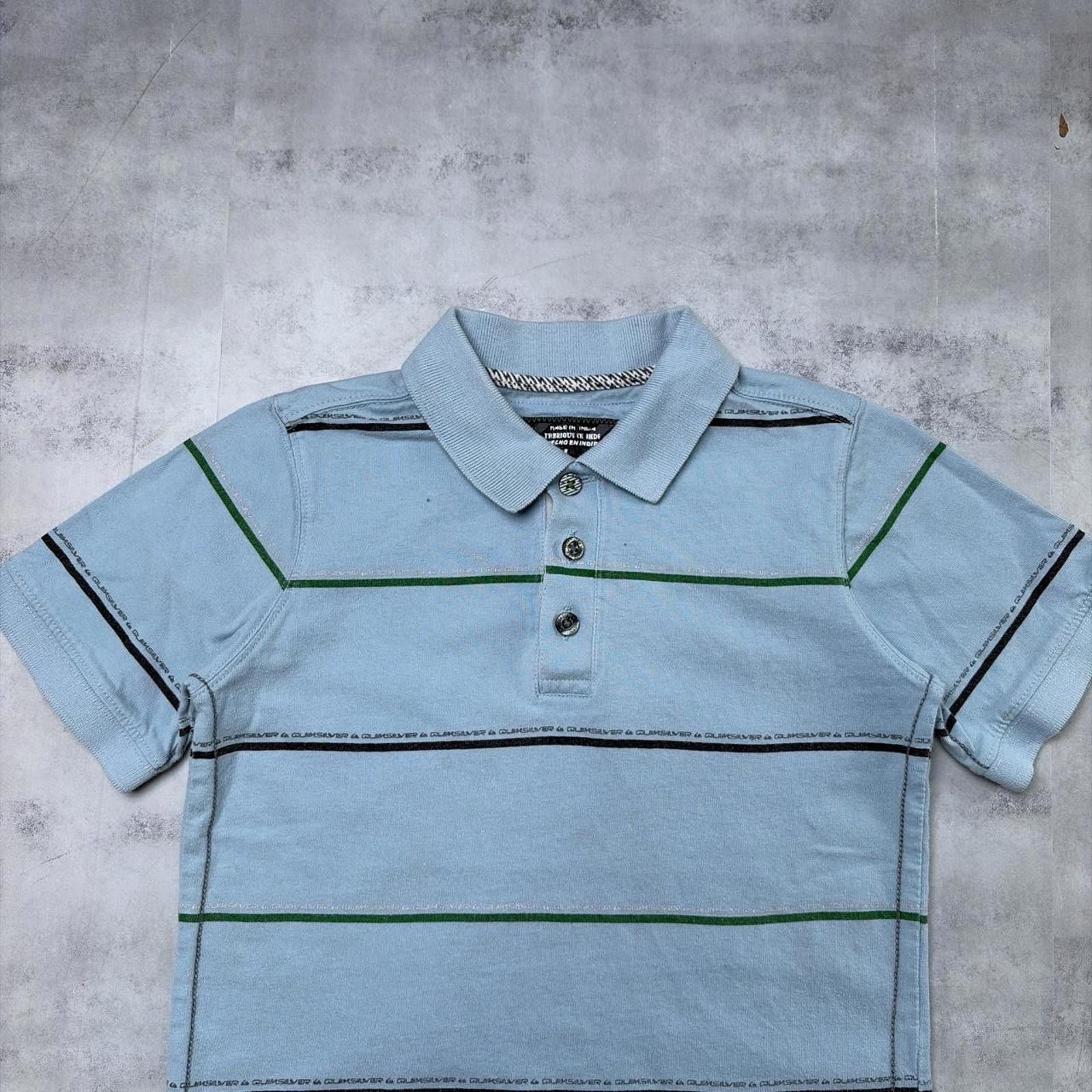 Quiksilver Y2K Light Blue Quilsilver Grunge Surf Polo Shirt Size XXS / US 00 / IT 34 - 3 Thumbnail