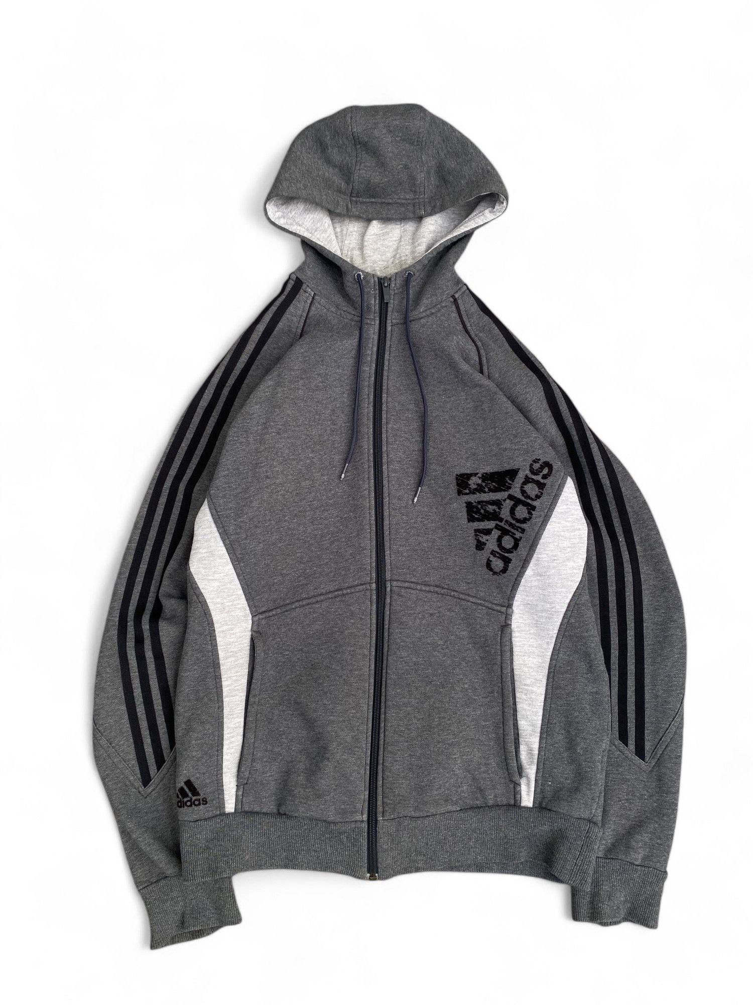Adidas × Vintage Vintage Adidas Zip Hoodie Striped Size US M / EU 48-50 / 2 - 1 Thumbnail