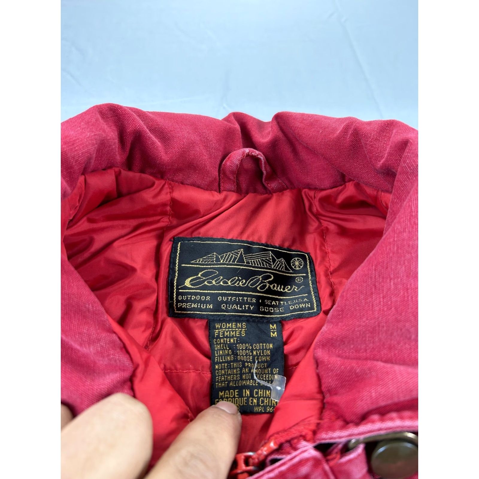 Eddie Bauer VINTAGE Eddie Bauer Coat Parka Women’s Medium Red Down Lined 90s Canvas Nylon Full Zip Pockets Collar Casual Travel Size M / US 6-8 / IT 42-44 - 2 Thumbnail