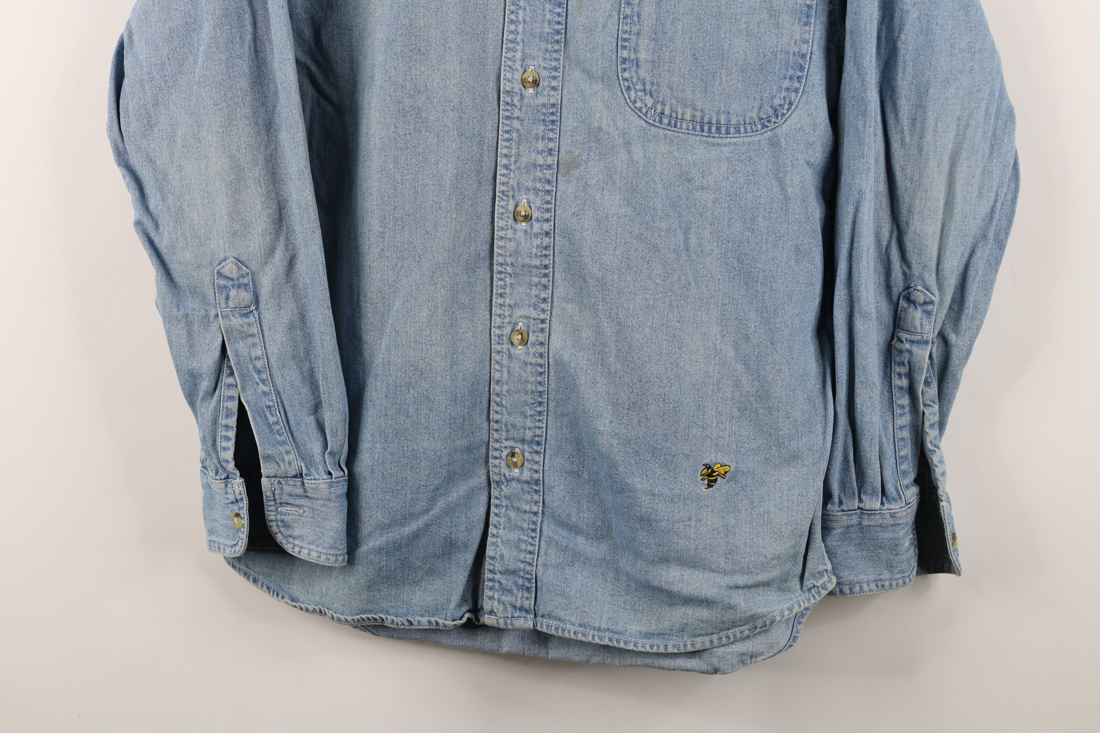Vintage Vintage 90s Streetwear Bee Denim Jean Button Down Shirt Blue Size US XS / EU 42 / 0 - 3 Thumbnail