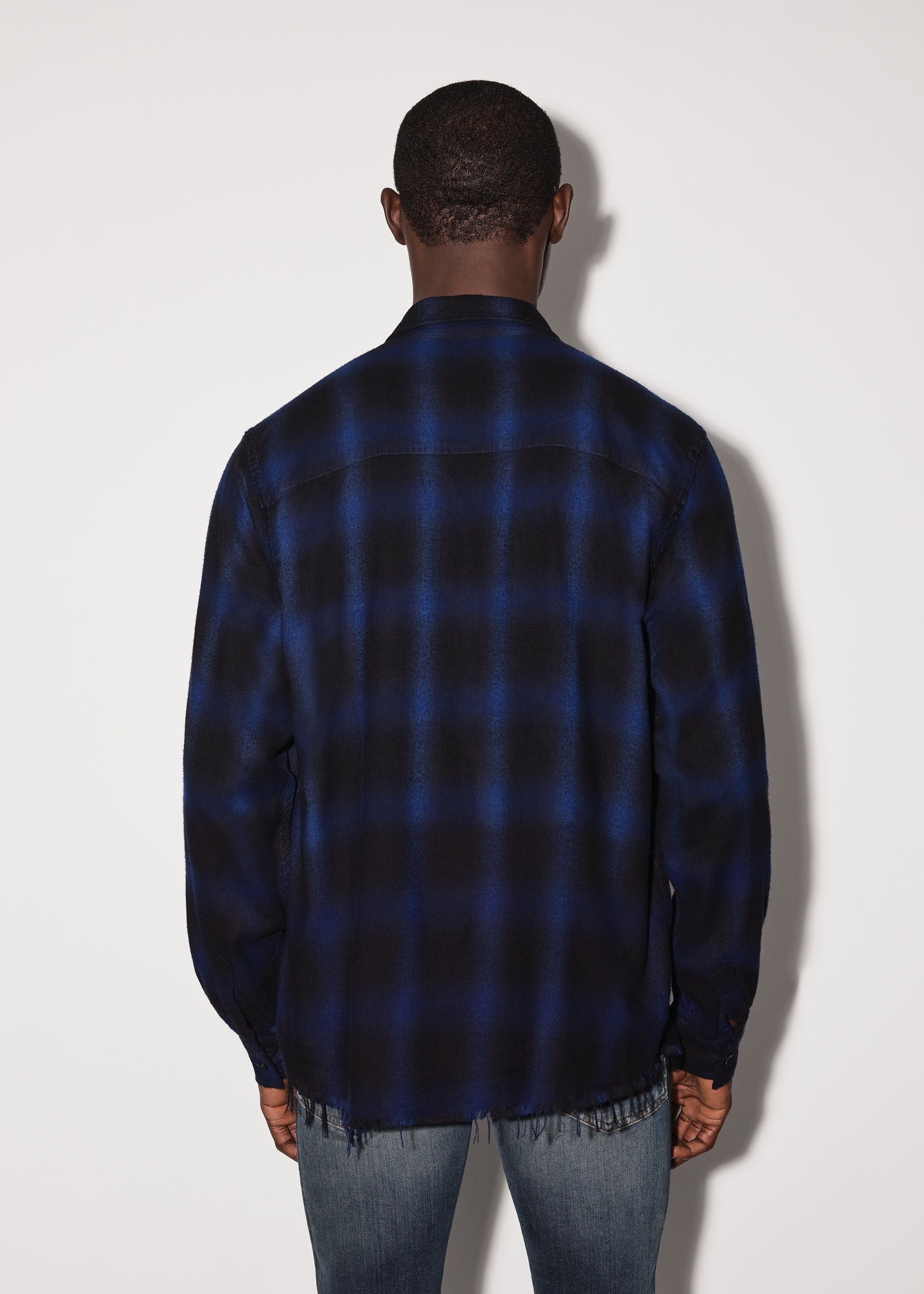 Amiri o1w1db11224 Core Shadow Plaid Shirt in Blue/Black Size US L / EU 52-54 / 3 - 4 Thumbnail