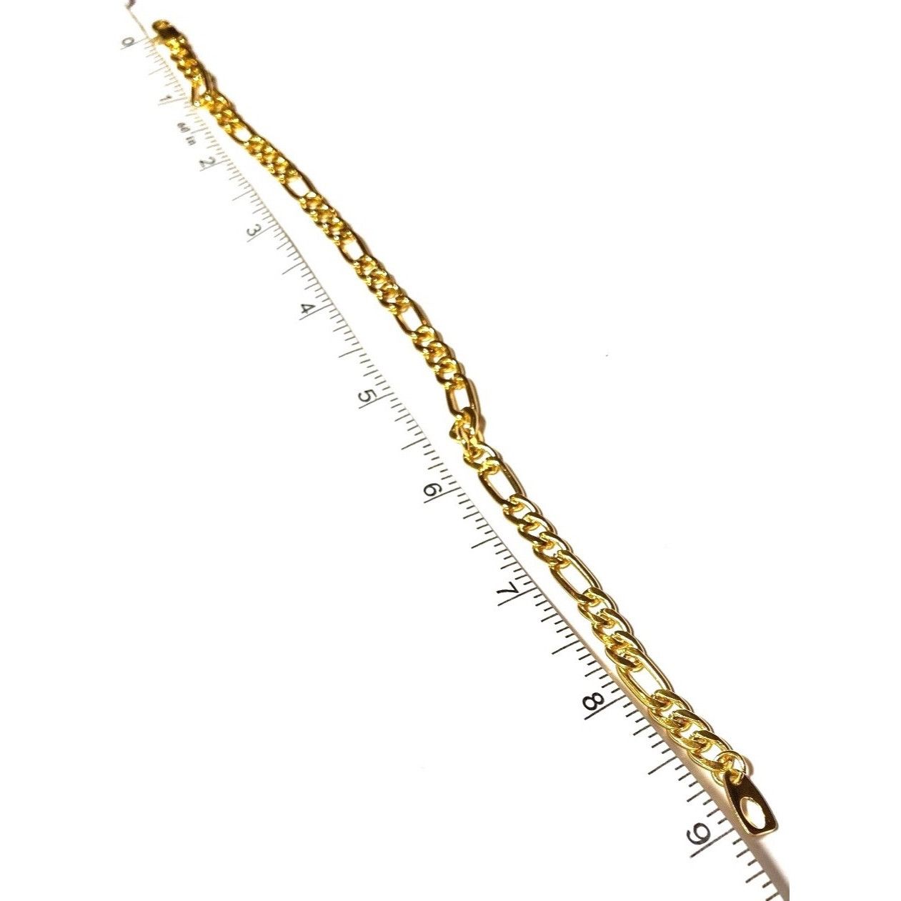 Other Gold-Tone Figaro Chain Bracelet With Lobster Clasp 9” Long Size ONE SIZE - 6 Thumbnail