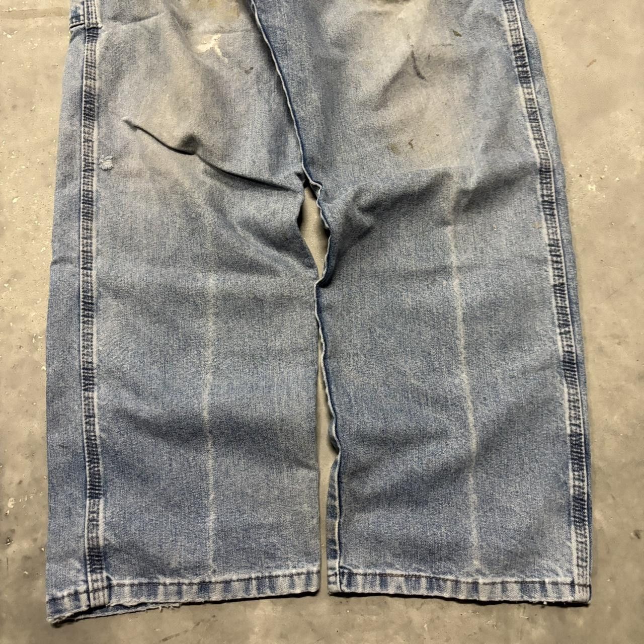 Japanese Brand × Vintage Crazy Vintage Y2K/2000s Baggy Paint Splatter Workwear Carpenter Denim Jeans! Size US 34 / EU 50 - 6 Thumbnail