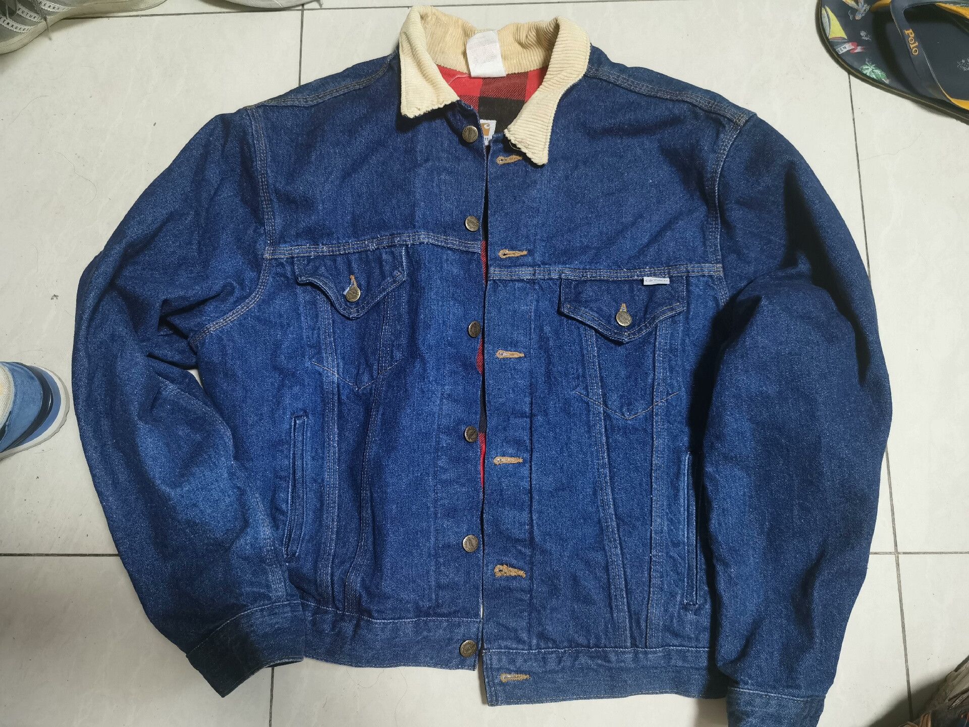 Vintage vintage carhartt oversized denim jacket Size US XL / EU 56 / 4 - 1 Thumbnail