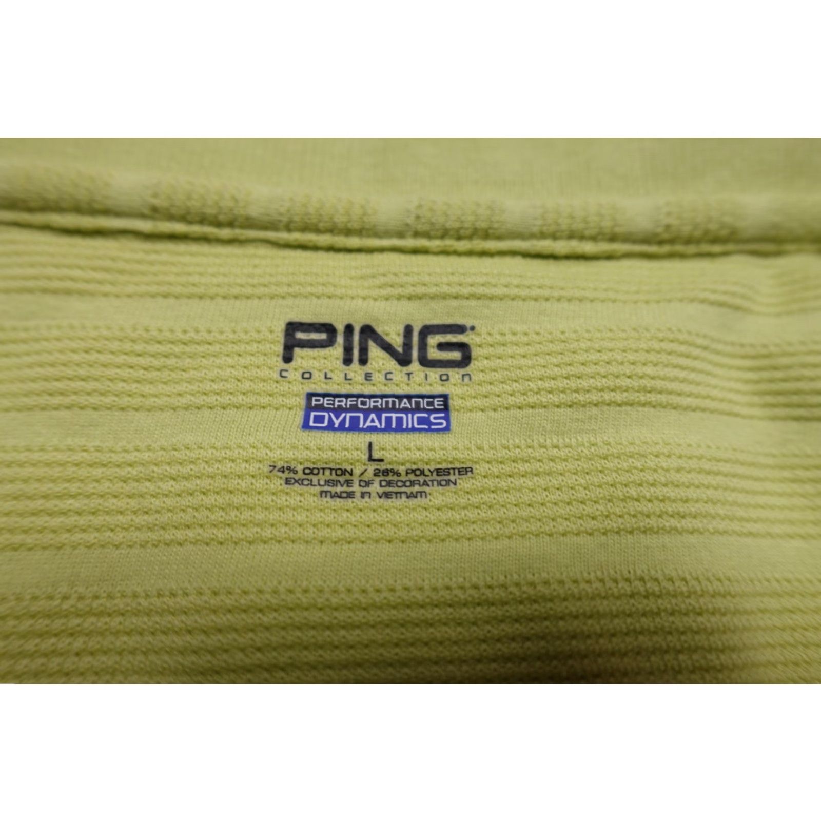 Vintage PING Performance Dynamics Polo Mens L Green Stripe Golf Cotton Blend Short Sleeve Shirt Size US L / EU 52-54 / 3 - 2 Thumbnail