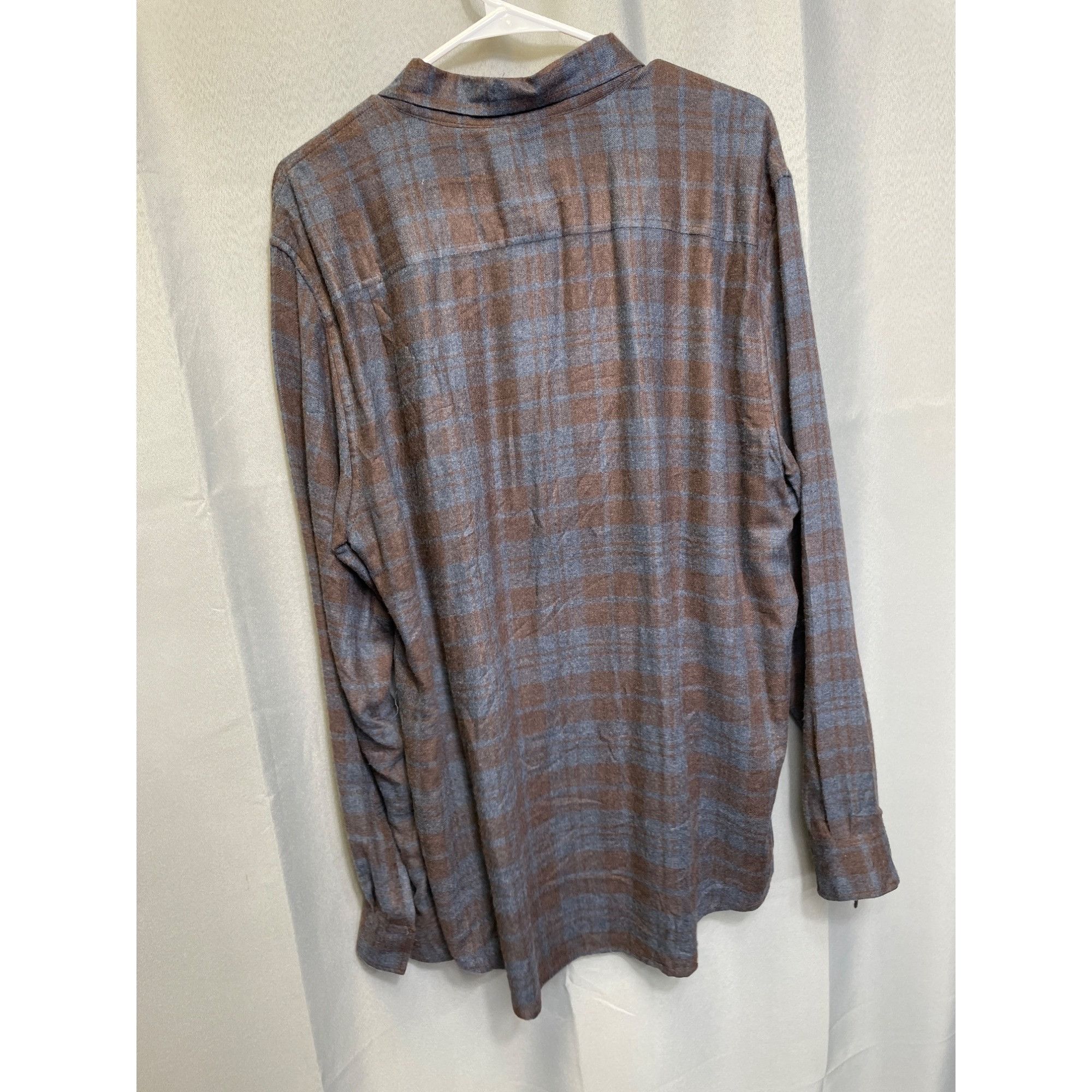 Weatherproof WeatherProof SKU 7646 Mens Brown And Blue Plaid Button Up Sh Size US XL / EU 56 / 4 - 2 Thumbnail