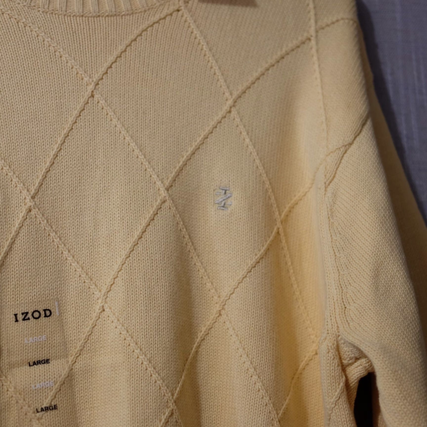Izod IZOD Yellow Crew Neck Pullover Sweater Men's L Size US L / EU 52-54 / 3 - 7 Thumbnail