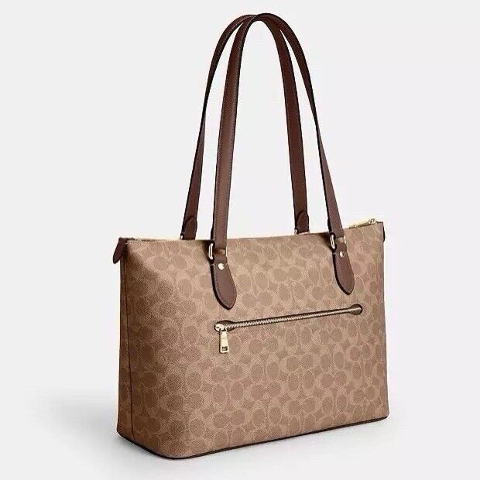 Coach NWT Coach Gallery Tote Bag Canvas CW381 Gold /Tan/Brown Size ONE SIZE - 9 Thumbnail