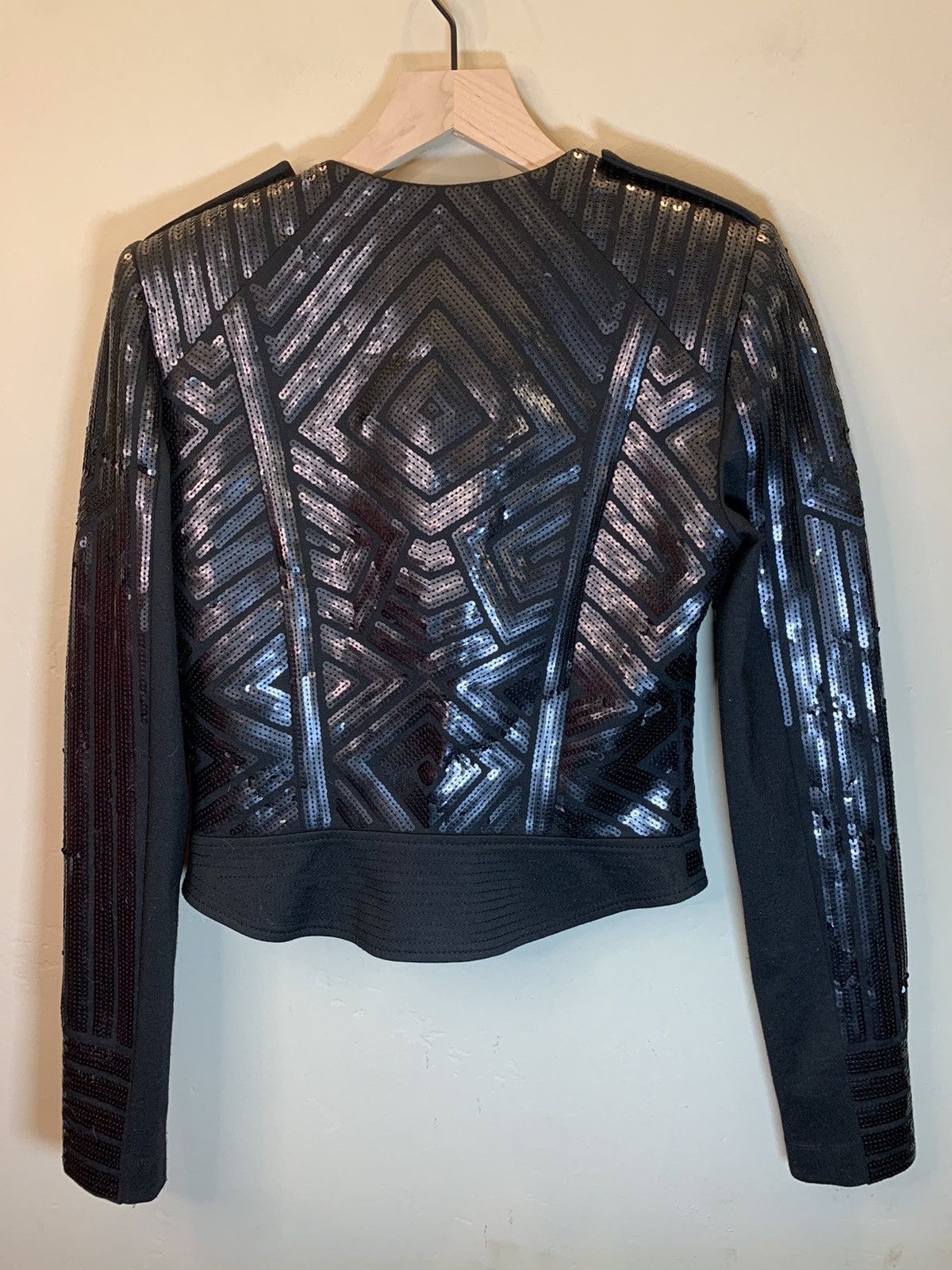 Bcbgmaxazria *RARE* BCBG MaxAzria Sequin Zip Multi-Style Moto Zip Jacket Size XS / US 0-2 / IT 36-38 - 3 Thumbnail