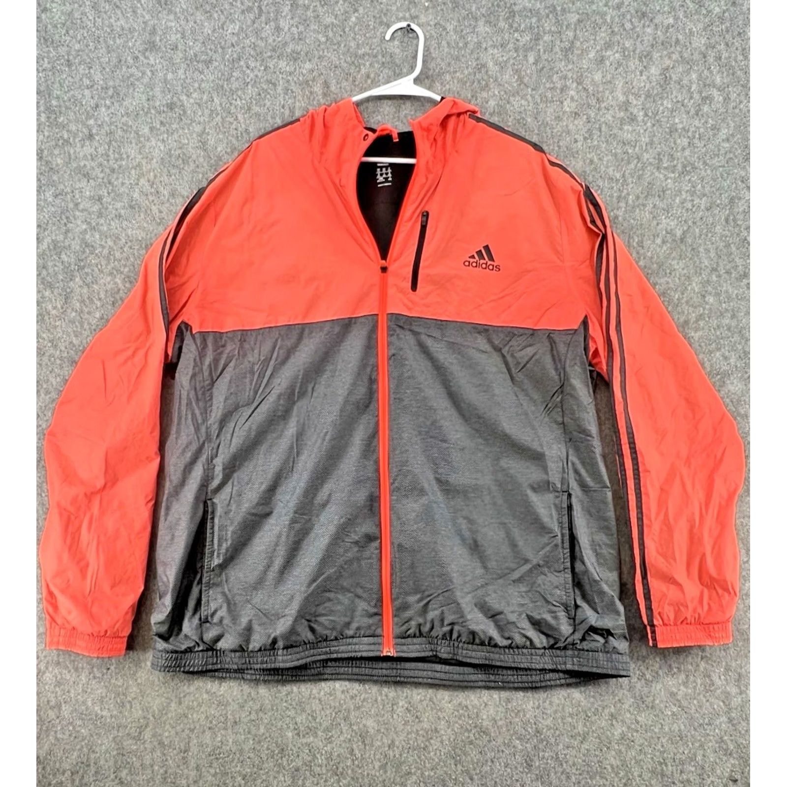 Adidas Adidas Hooded Windbreaker Jacket Neon Coral Black Full Zip 2XL Men’s Jacket Windbreaker Regular Size Coral Neon Black Adidas Size US XXL / EU 58 / 5 - 2 Thumbnail