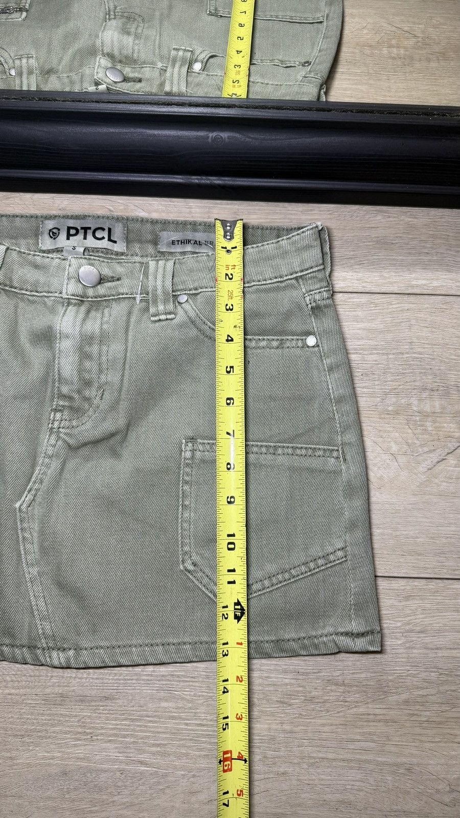 Polo Ralph Lauren Y2K 2000s Green PTCL Denim Mini Skirt Size 28" / US 6 / IT 42 - 5 Thumbnail