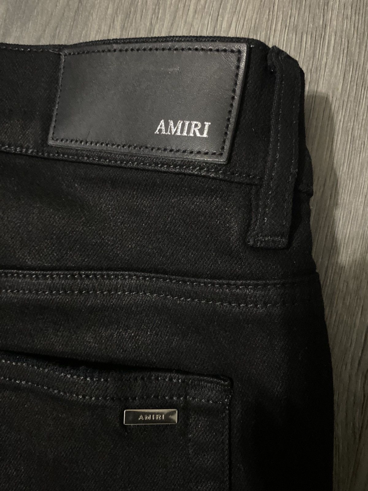 Amiri Amiri Black Wax Staggered Logo Skinny Jeans Size US 36 / EU 52 - 3 Thumbnail