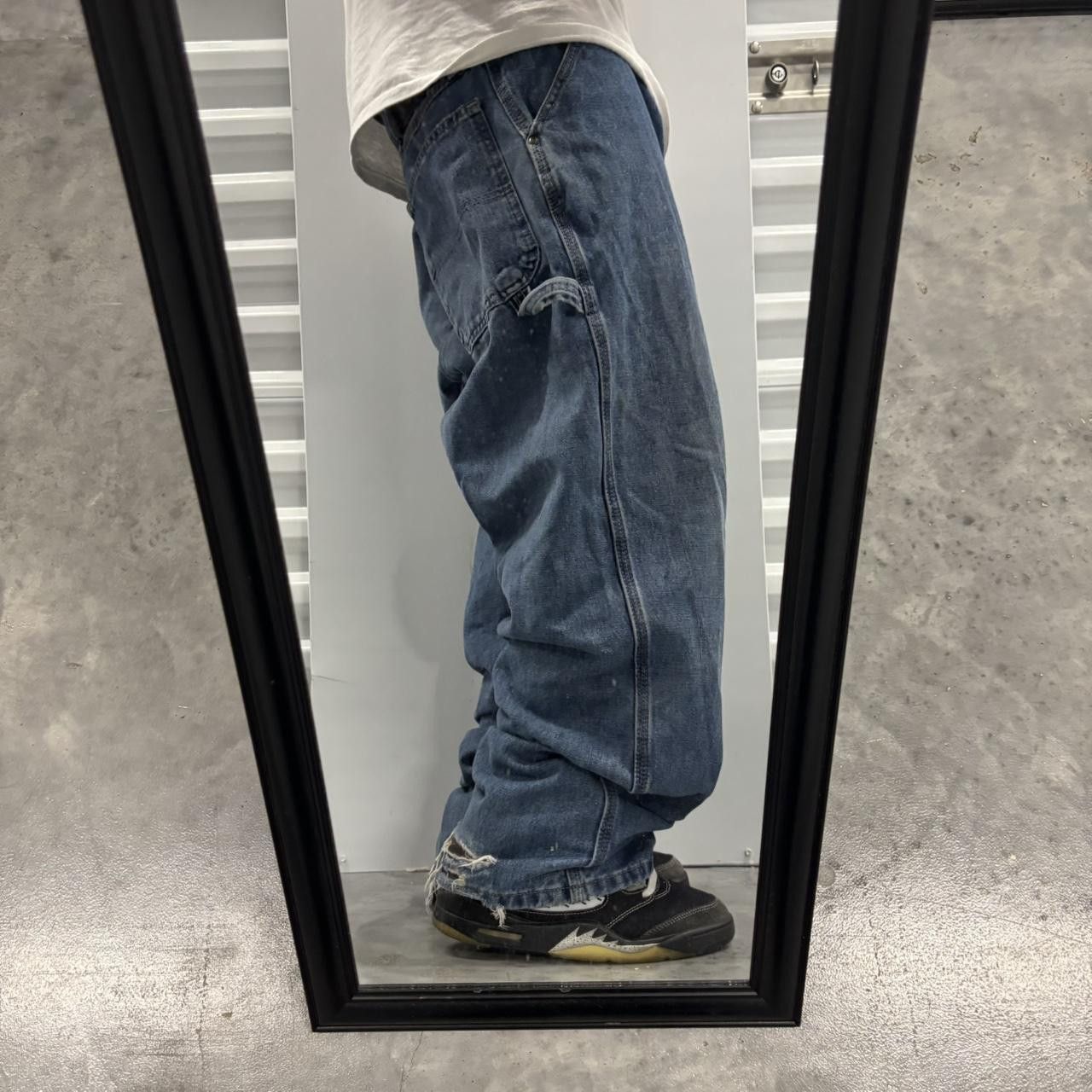 Japanese Brand × Vintage Crazy Vintage Y2K/2000s Baggy Medium Wash Skater Carpenter Denim Jeans! Size US 40 / EU 56 - 2 Thumbnail