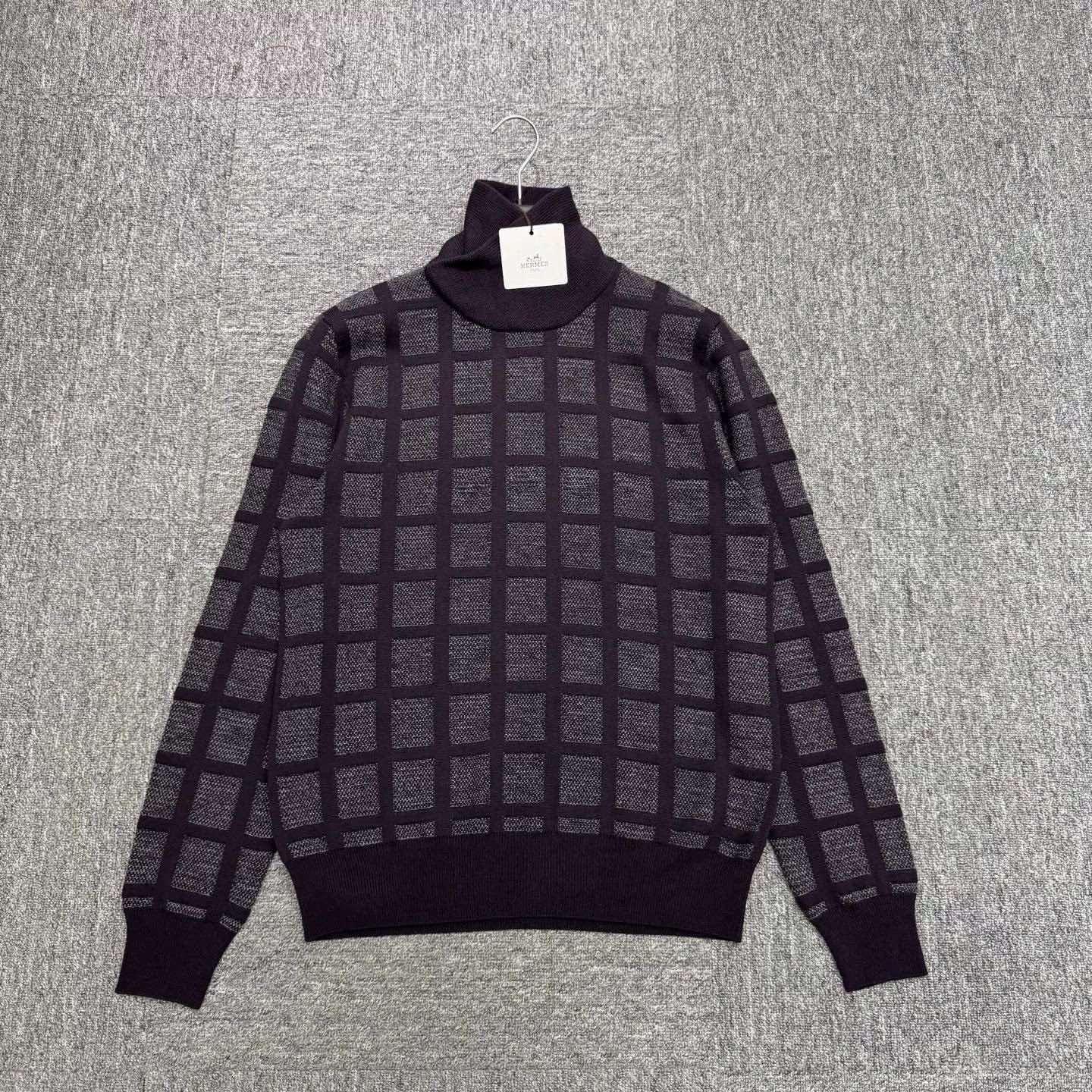 Hermes hermes checkered knit sweater in size medium Size US M / EU 48-50 / 2 - 1 Thumbnail