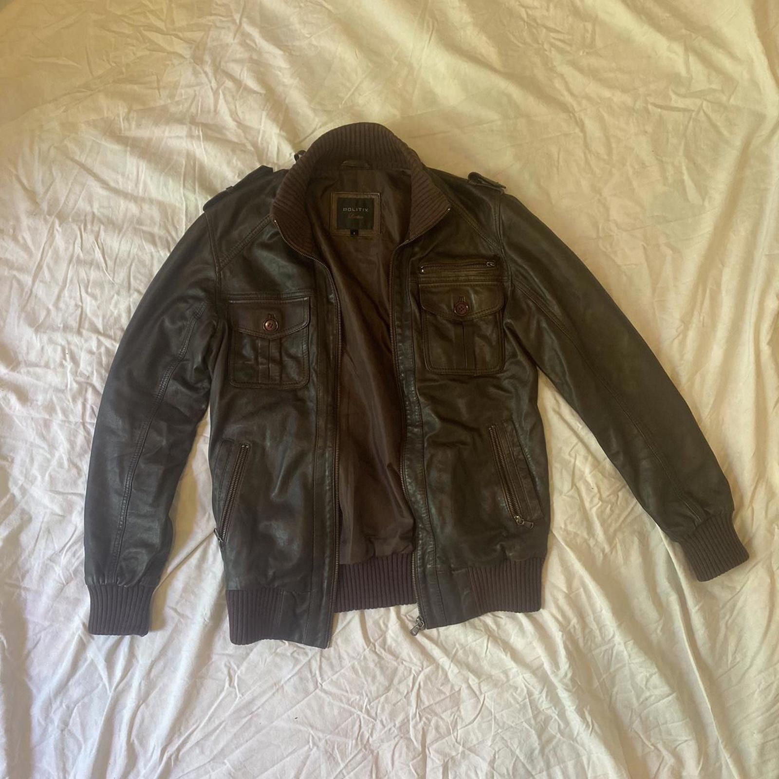 Sneaker Politics Men’s politix natural leather jacket zip up ribbed collar Size US M / EU 48-50 / 2 - 1 Thumbnail