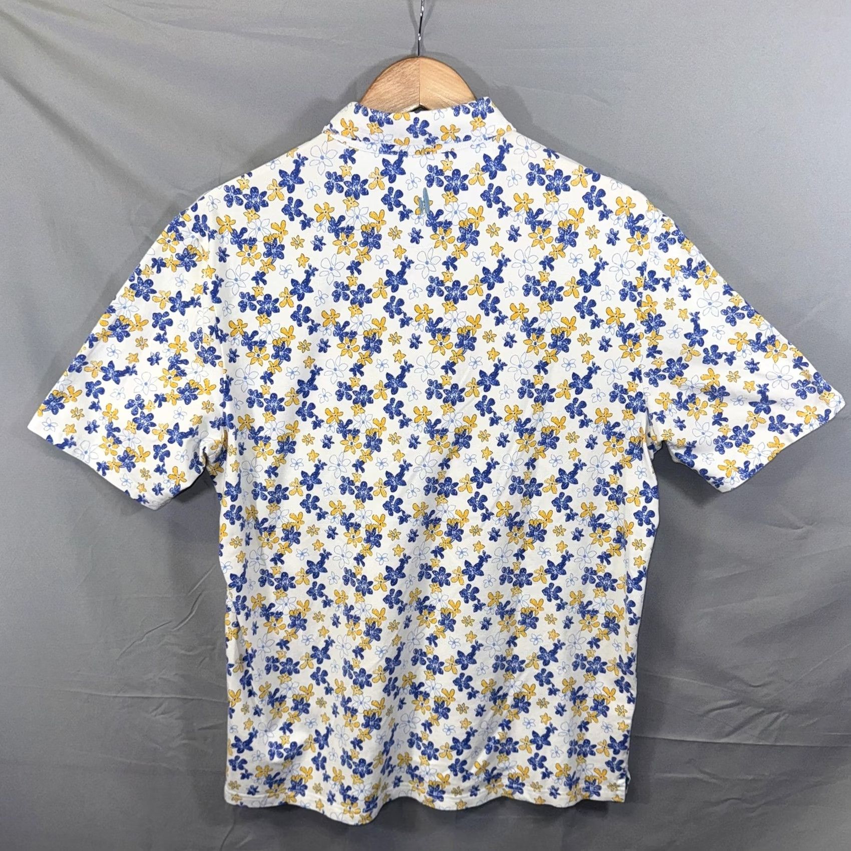 johnnie-O VINTAGE Johnnie-O Polo Shirt Mens L White Floral Hangin' Out Stretch Size US L / EU 52-54 / 3 - 2 Thumbnail
