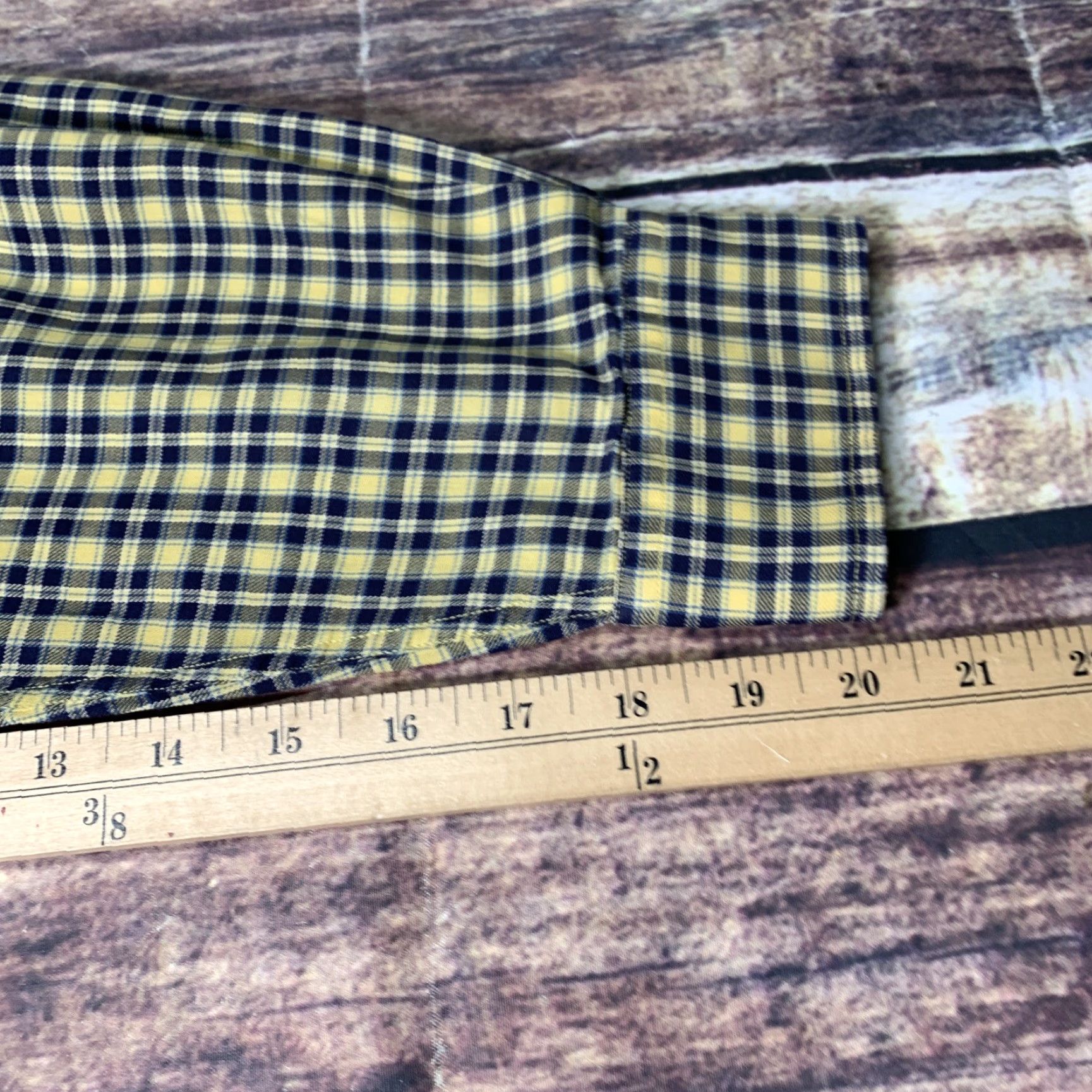 Nautica Nautica Button-Down Long Sleeve Shirt Plaid Cotton Mens Large Yellow Black Multicolor Pattern Classic Preppy Shirt Mens L Size US L / EU 52-54 / 3 - 7 Thumbnail